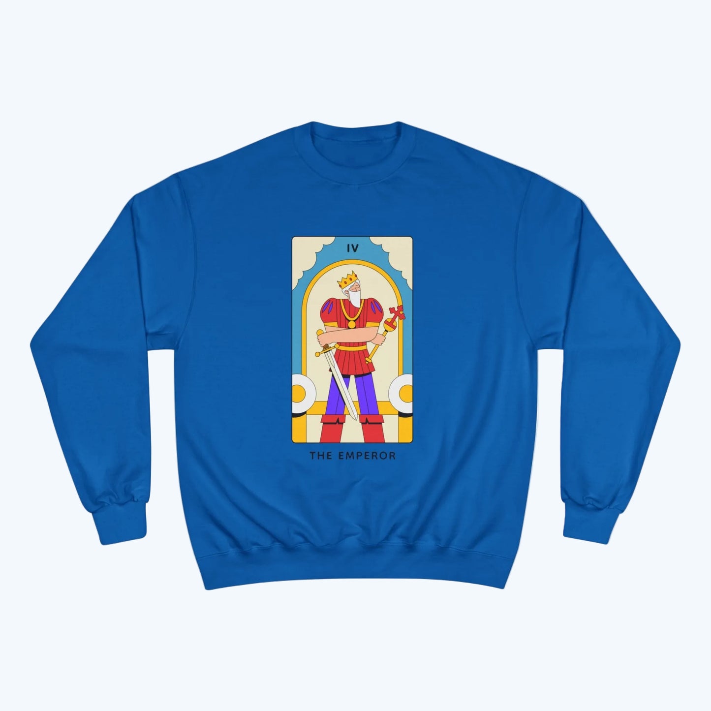 The Emperor Tarot Sweatshirt — Champion Crewneck for Tarot Lovers
