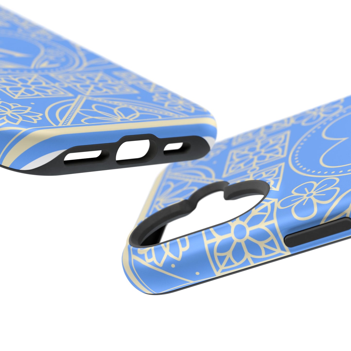 Monogram "K" Blue Floral Magnetic Phone Case — Impact-Resistant
