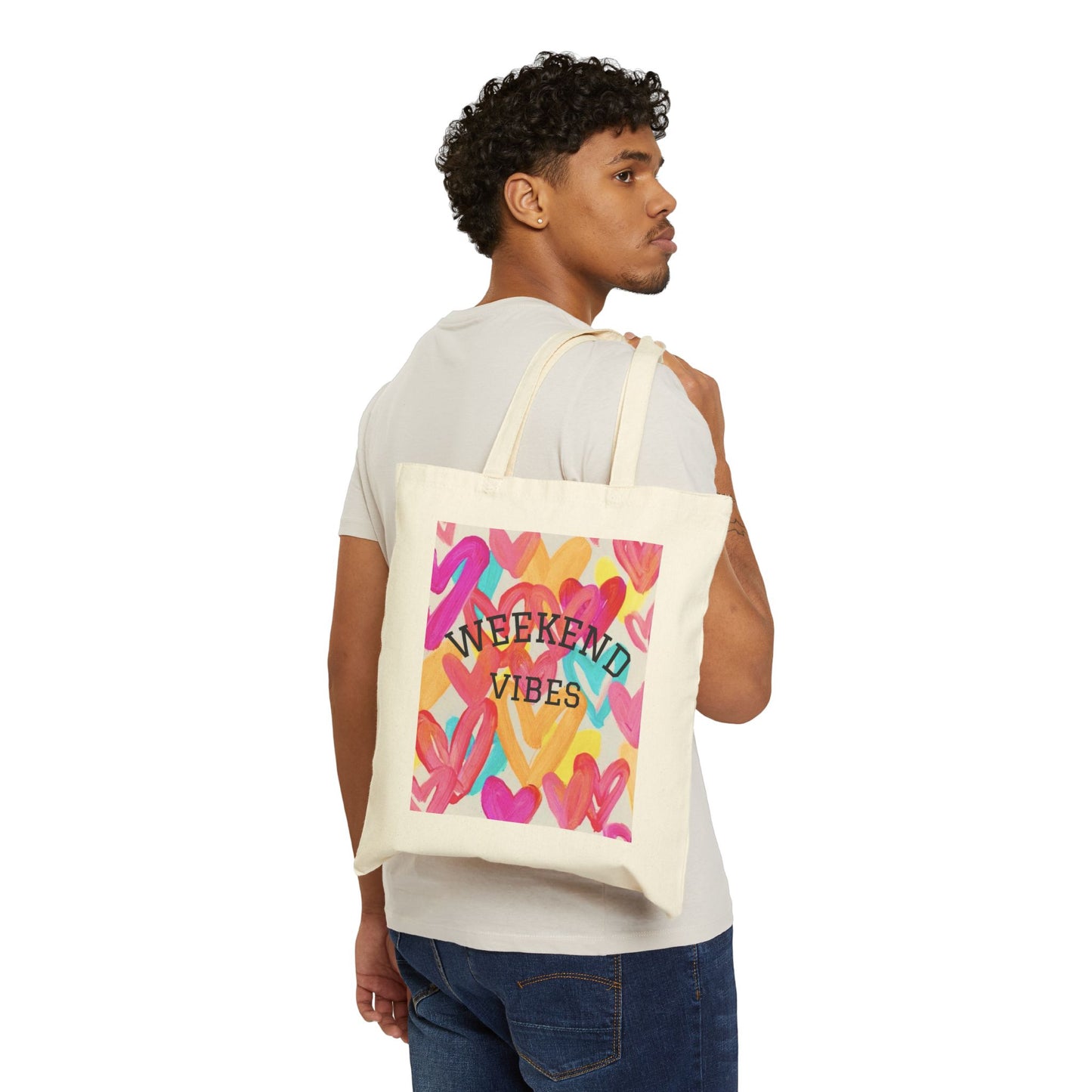 Weekend Vibes Cotton Canvas Tote Bag