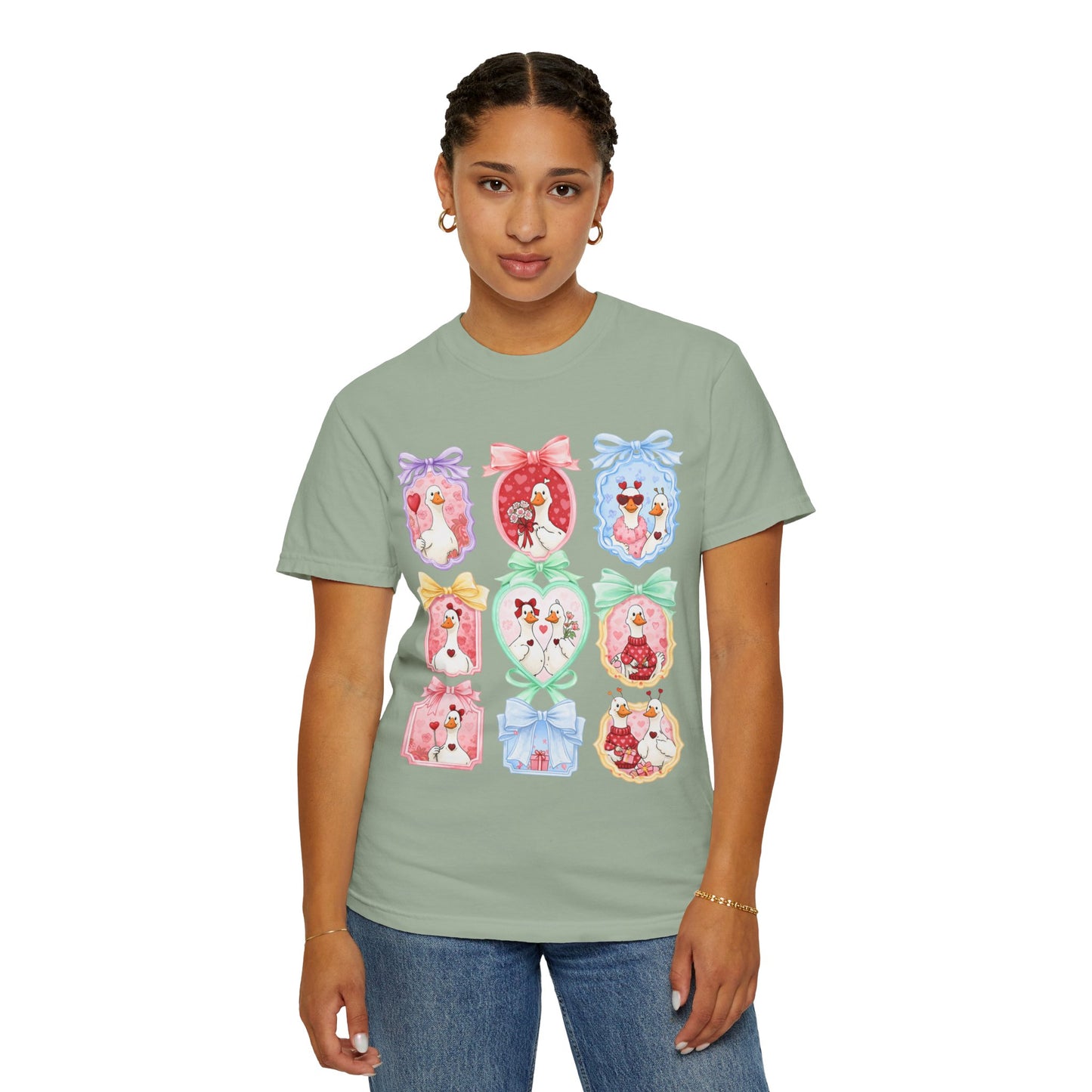 Cute Vintage Frame Dogs T-Shirt — Whimsical Pastel Puppy Art Tee