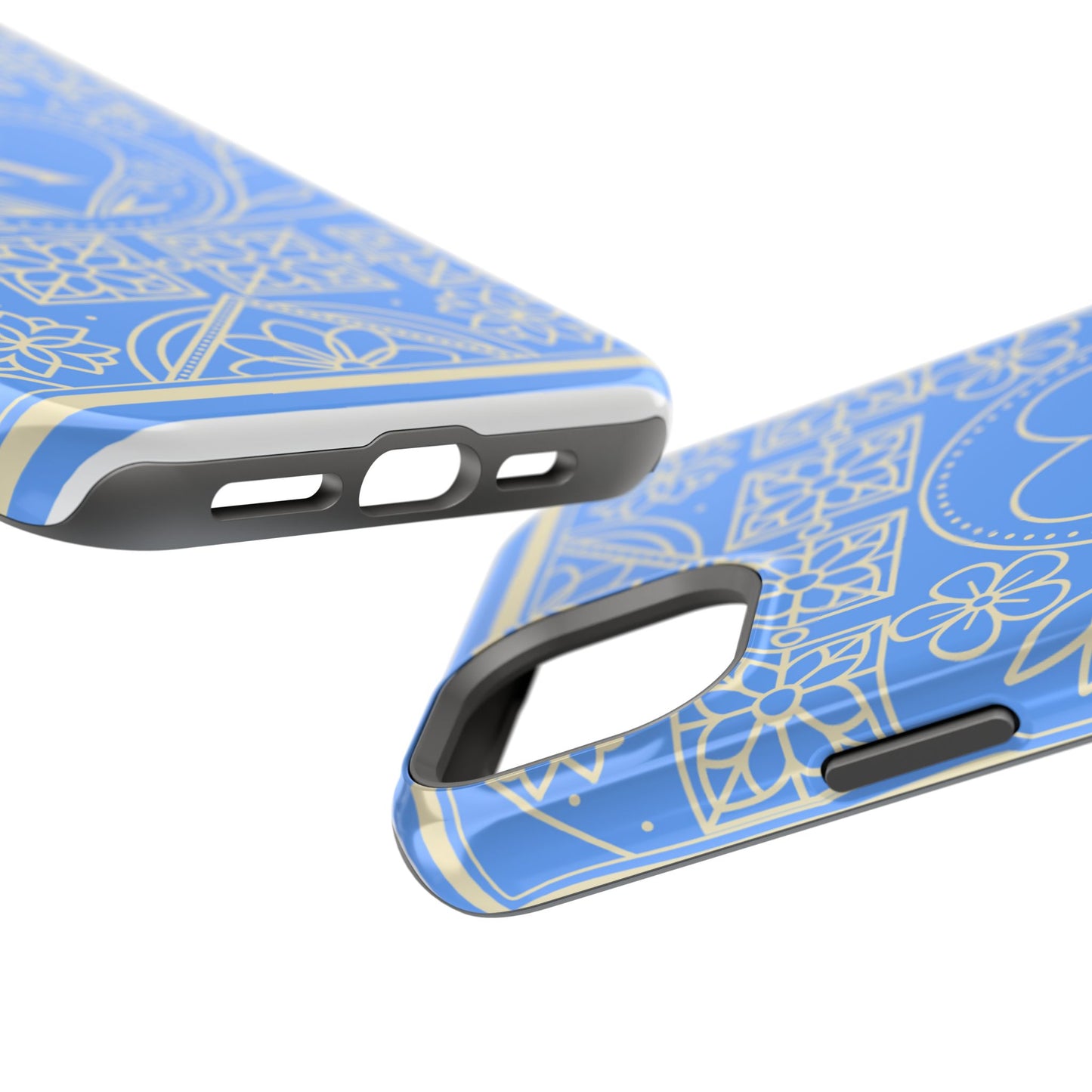 Monogram "K" Blue Floral Magnetic Phone Case — Impact-Resistant