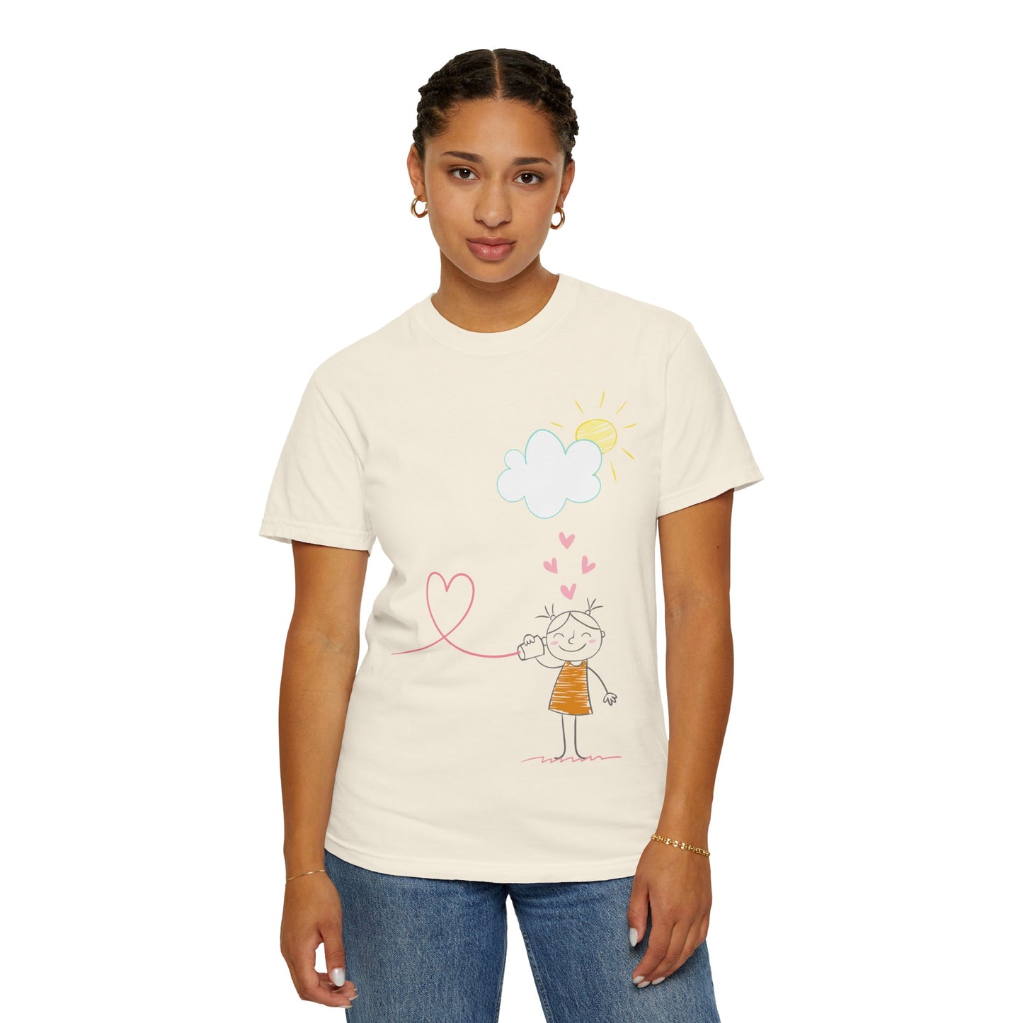 Kids Heart String T-Shirt — Cute Doodle Love Graphic Tee