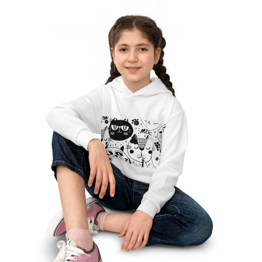 Whimsical Cat Print Children's Hoodie - Cozy Sweater for Kids, Perfect Gift for Cat Lovers, Birthday Gift, Everyday Wear, Cute Animal [...]