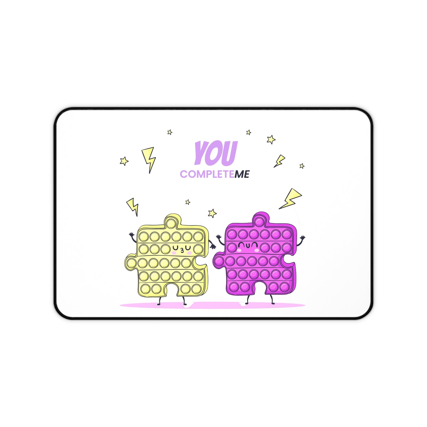 You Complete Me Pop-It Desk Mat — Cute Puzzle Fidget Mouse Pad