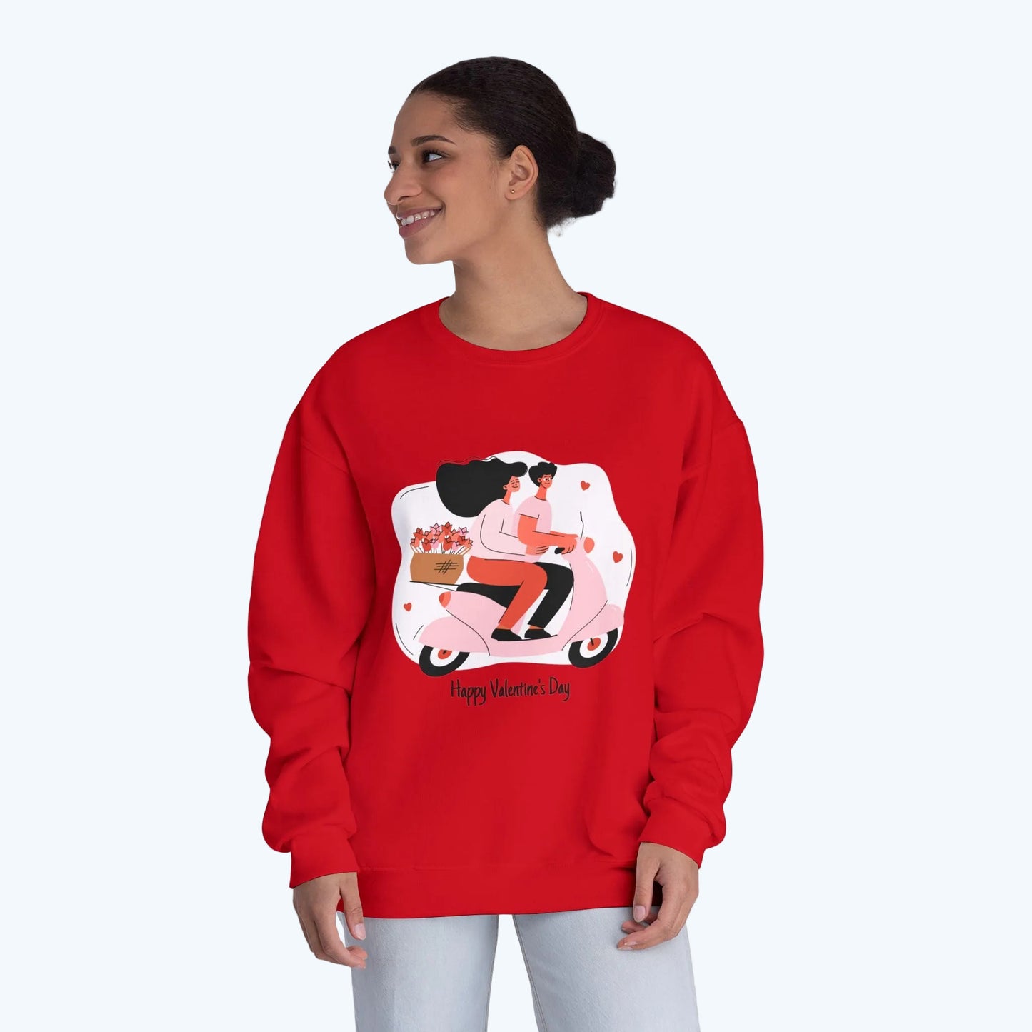 Valentine’s Day Couple Scooter Crewneck Sweatshirt