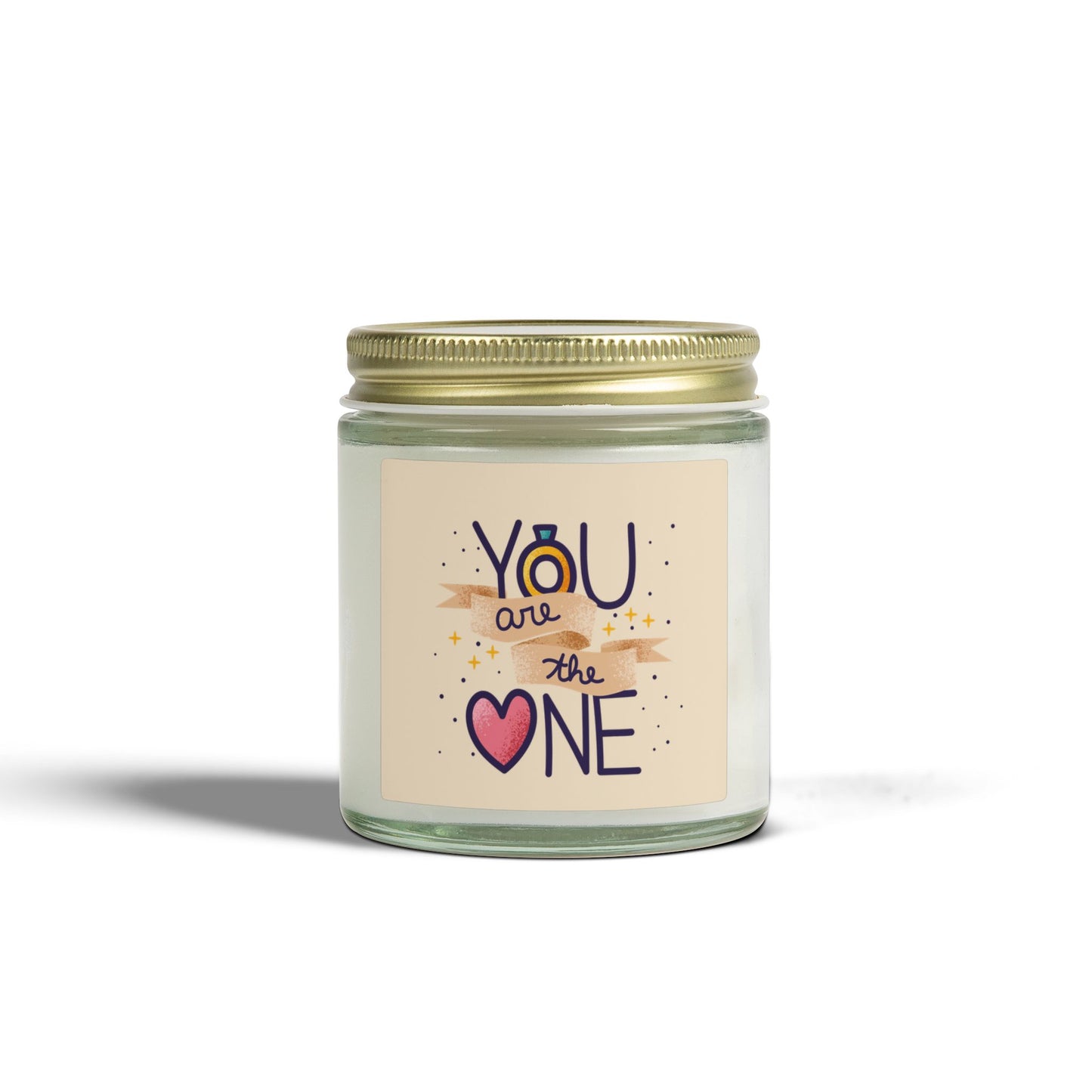 Scented Candle — Coconut Apricot Wax (4oz/9oz) “You Are the One” Love Jar