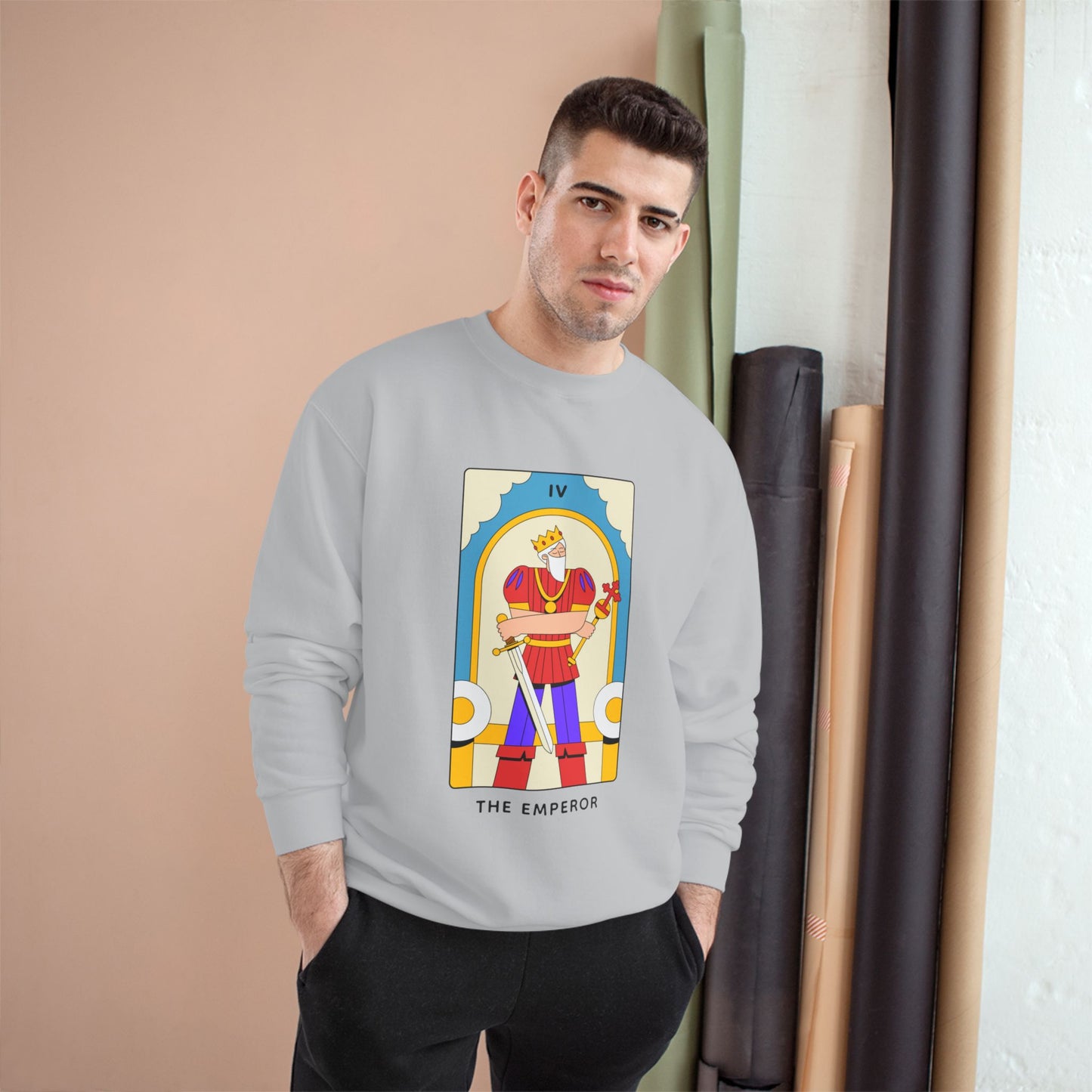 The Emperor Tarot Sweatshirt — Champion Crewneck for Tarot Lovers