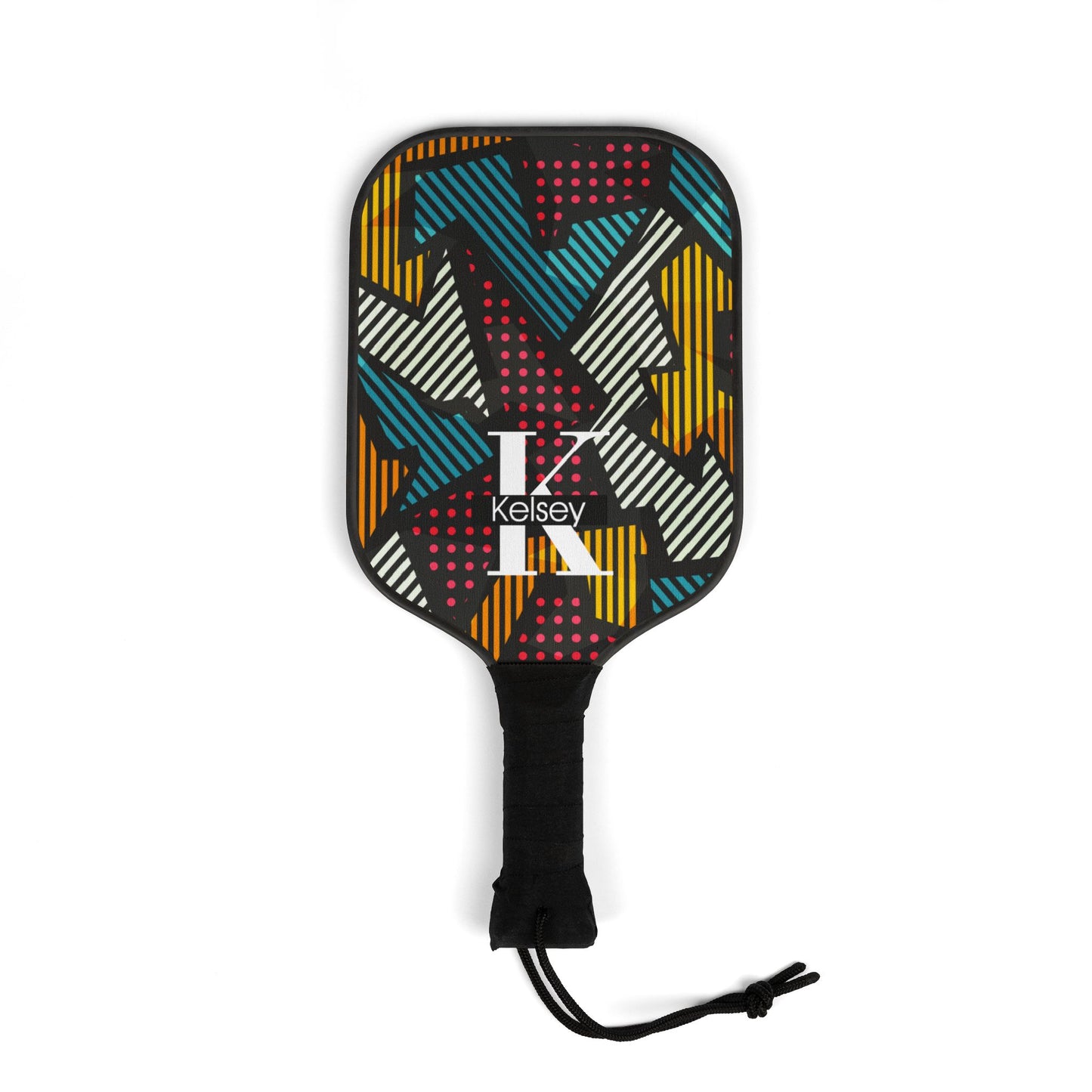 Personalized Geometric Pickleball Paddle Set — Custom Name Pickleball Kit