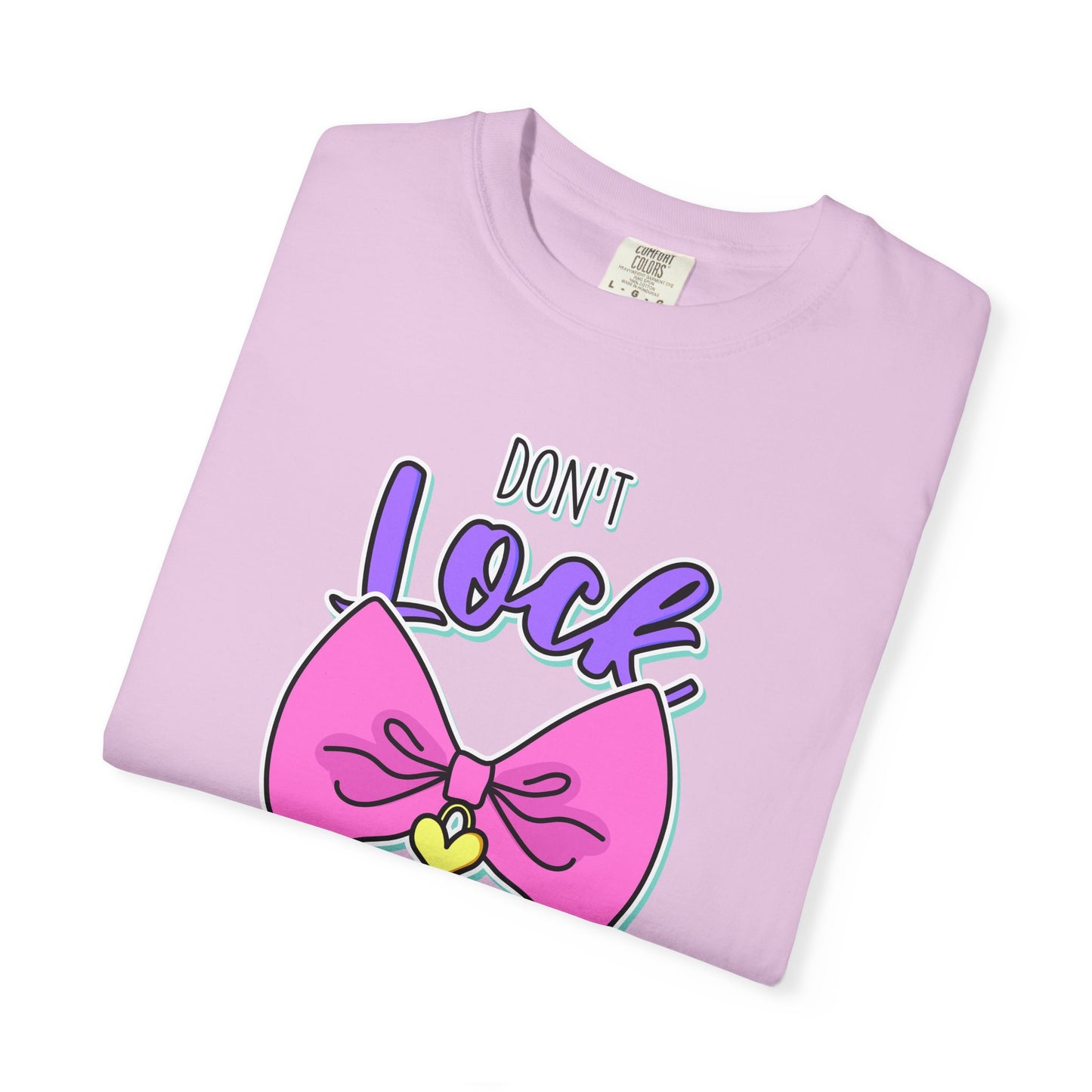 Don't Lock My Heart T-Shirt — Cute Pink Bow Graphic Tee