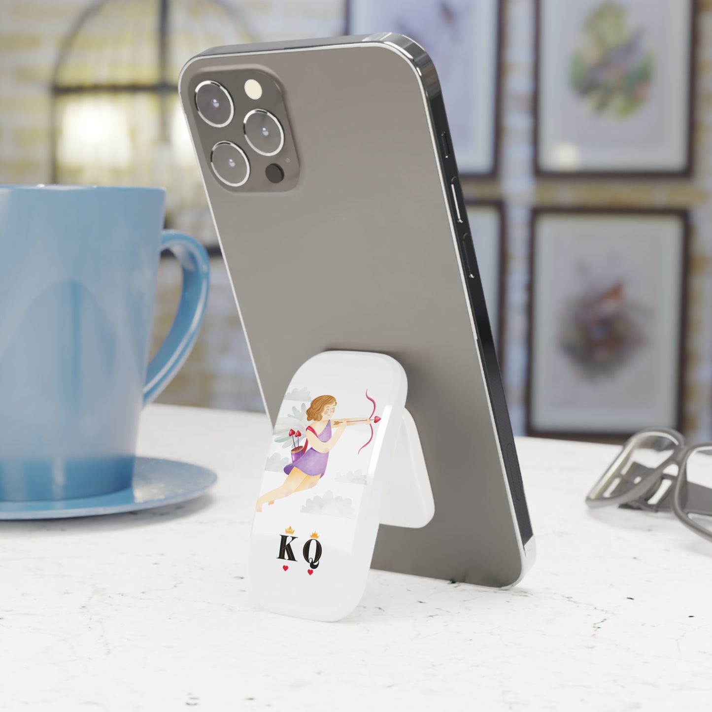 Cupid Archer Phone Grip — Cute Valentine Click-On Stand & Secure Grip
