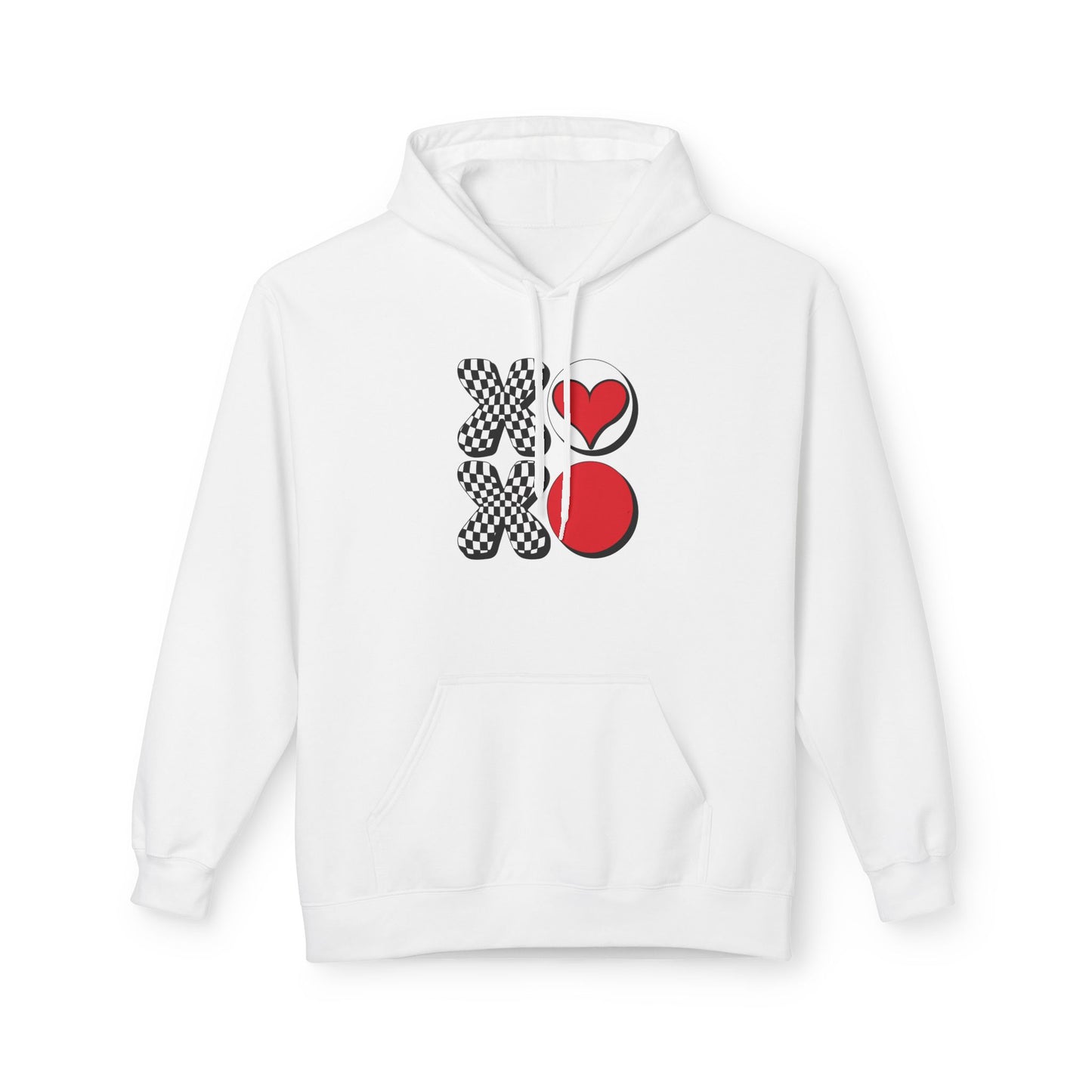 Hugs & Kisses Heart Hoodie — XOXO Checkerboard Love Pullover