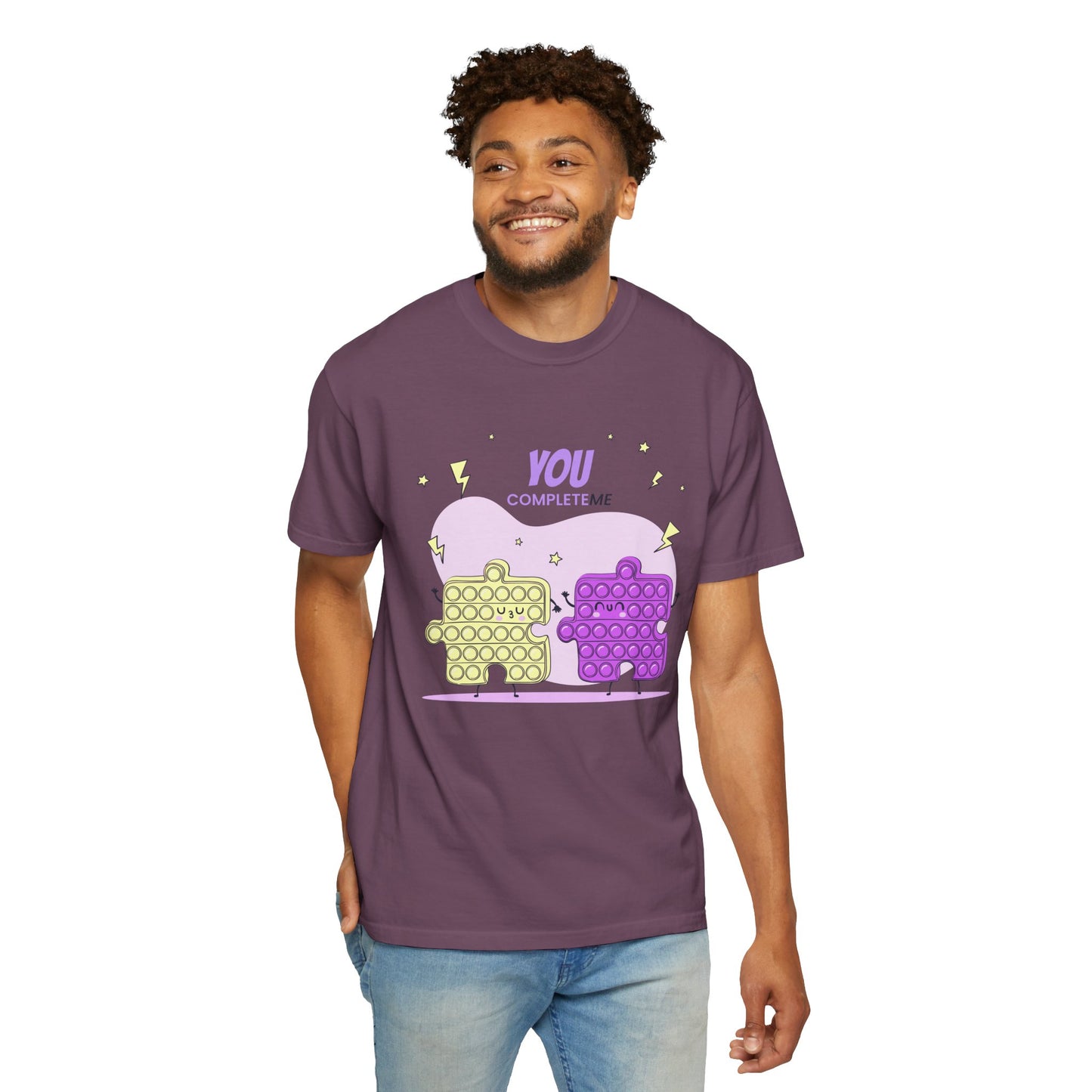 Puzzle Pop Fidget Tee — "You Complete Me" Cute Matching Puzzle Piece Shirt