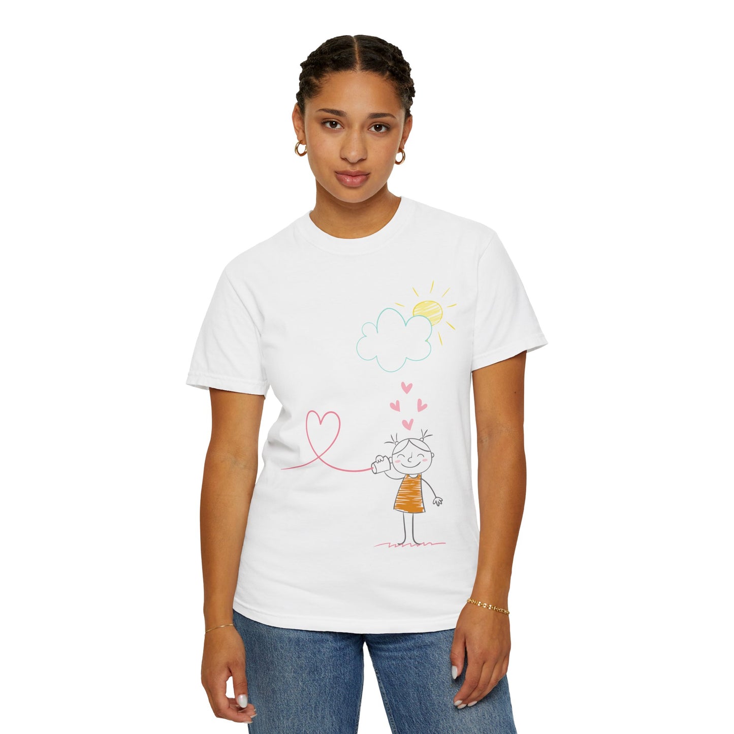 Kids Heart String T-Shirt — Cute Doodle Love Graphic Tee