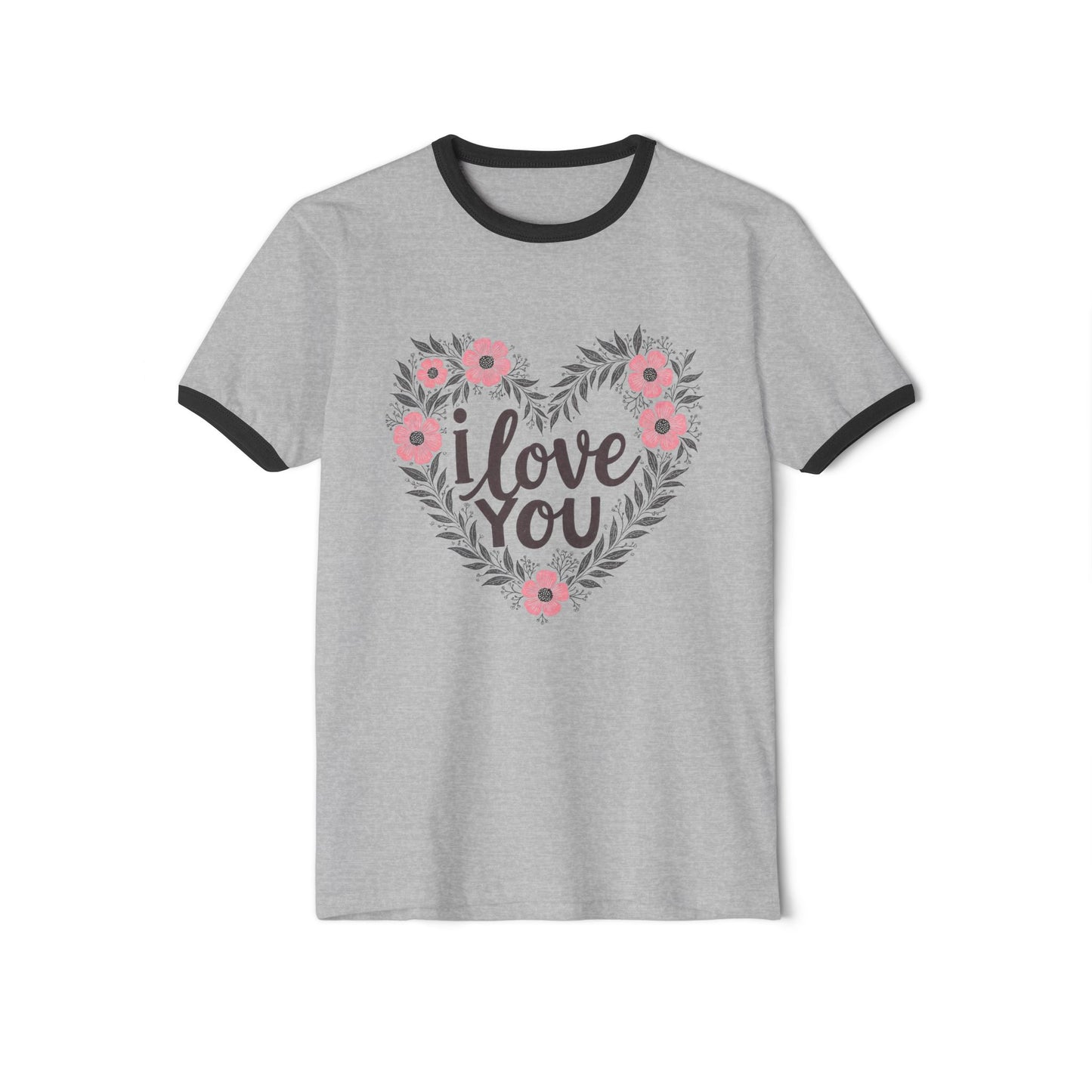 I Love You Floral Ringer Tee