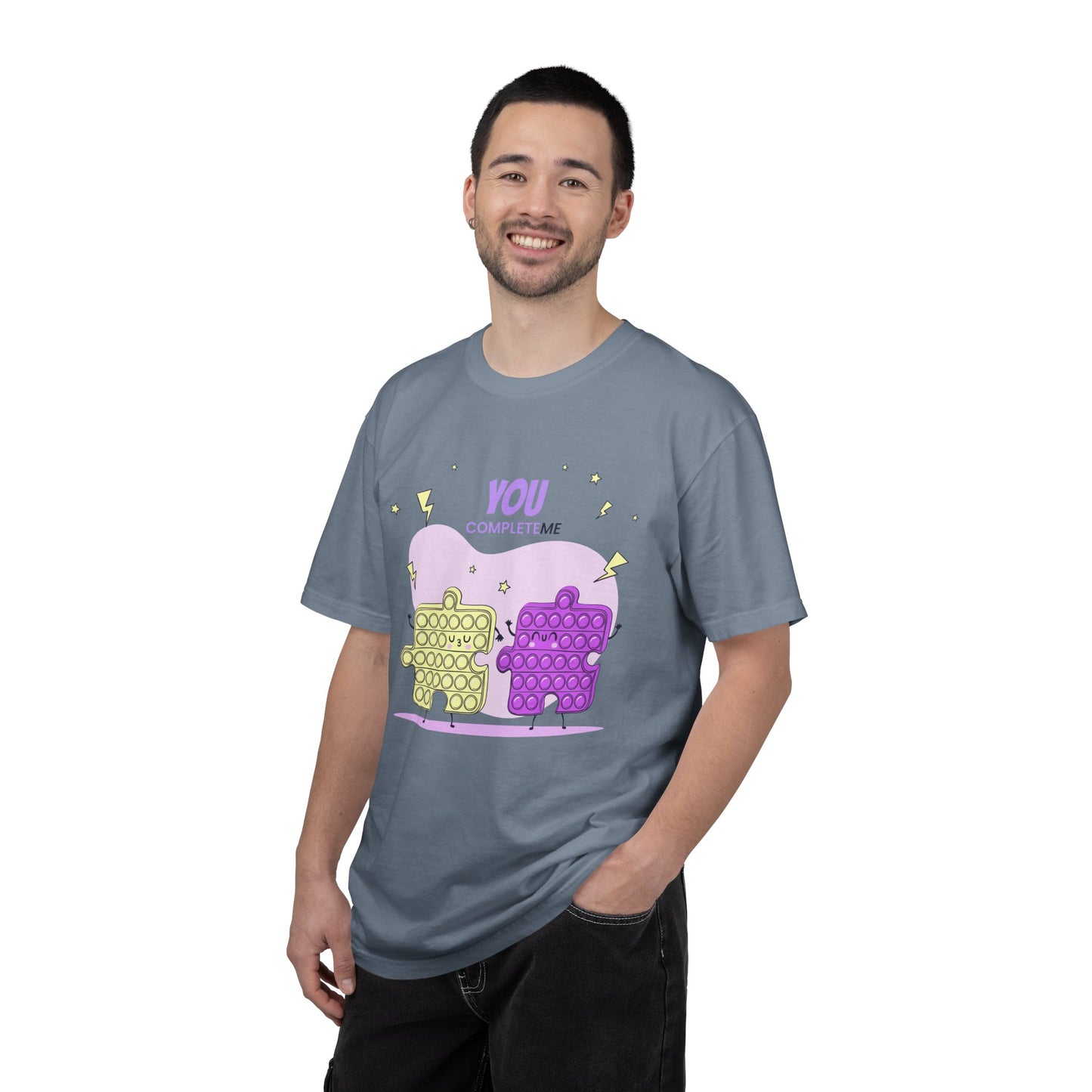 Puzzle Pop Fidget Tee — "You Complete Me" Cute Matching Puzzle Piece Shirt