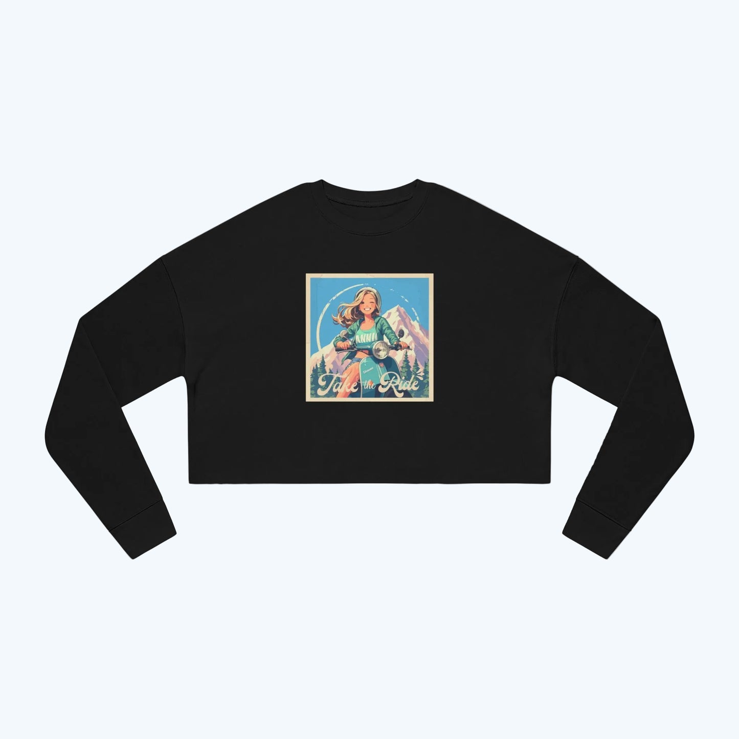 Retro motorbike  Cropped Sweatshirt