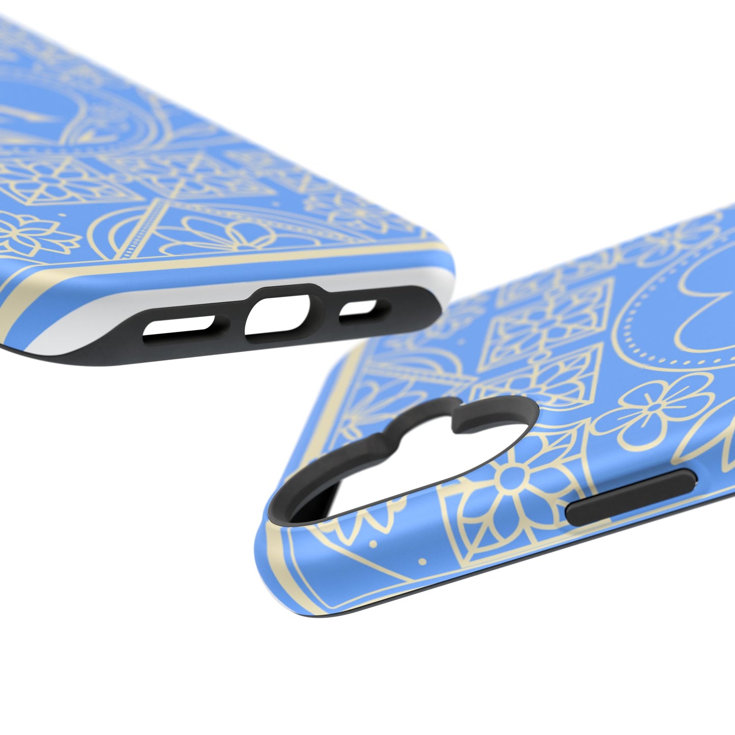 Monogram "K" Blue Floral Magnetic Phone Case — Impact-Resistant