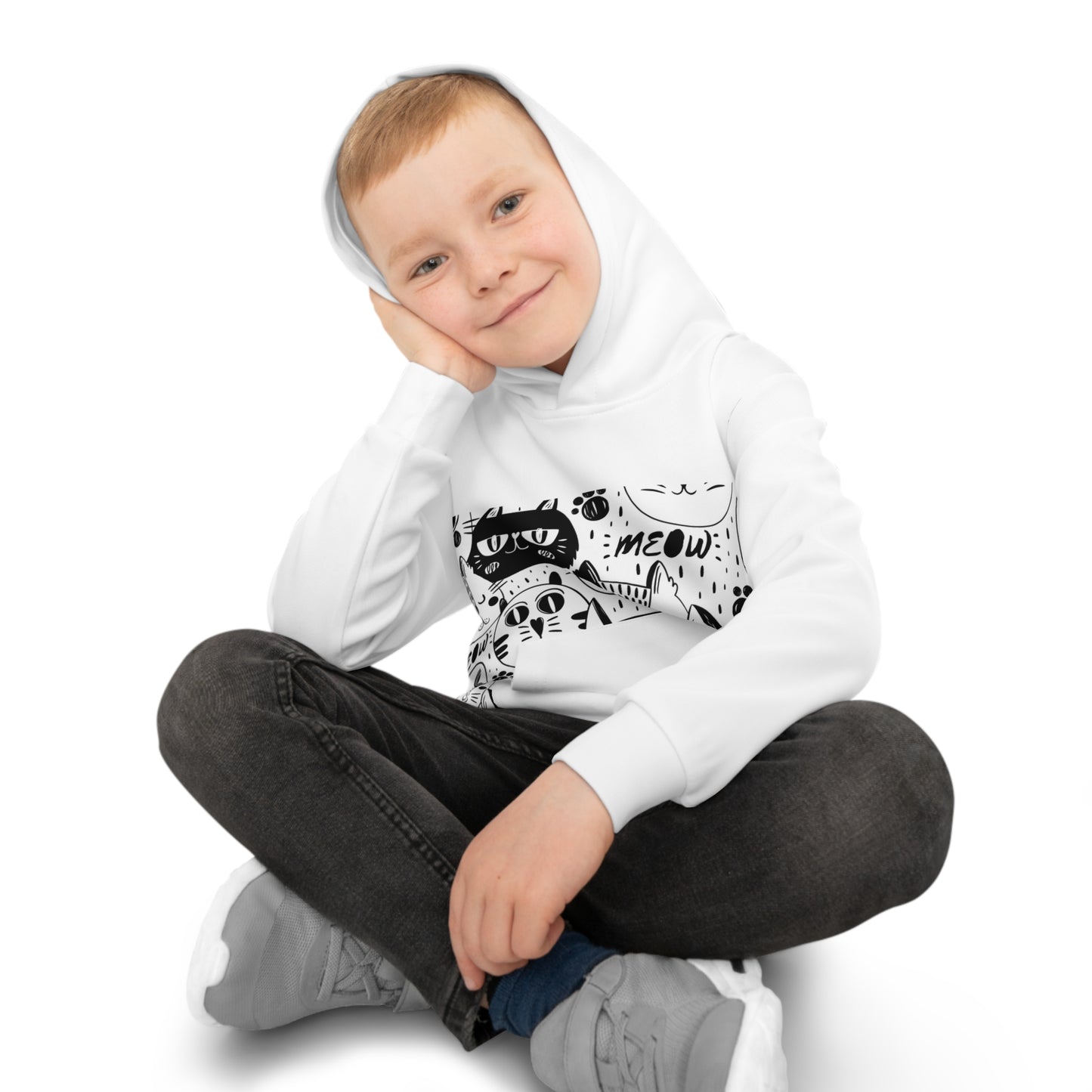 Whimsical Cat Print Children's Hoodie - Cozy Sweater for Kids, Perfect Gift for Cat Lovers, Birthday Gift, Everyday Wear, Cute Animal [...]