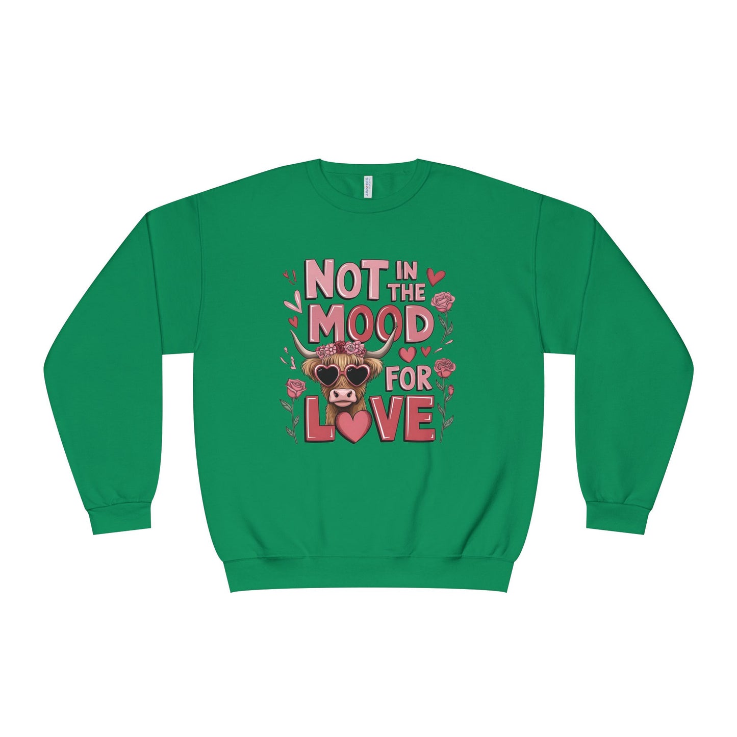 Not In The Mood For Love Crewneck Sweatshirt — Cute Grumpy Puppy Valentine Pullover