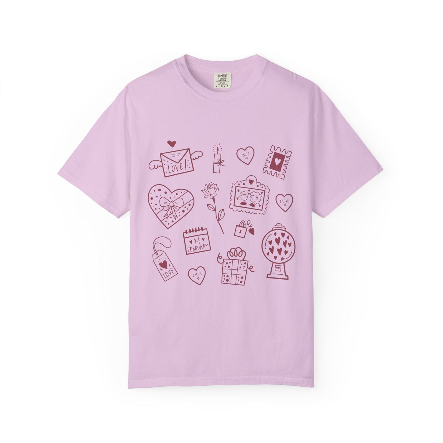 Valentine Doodle T-Shirt — Cute Love Icons Tee