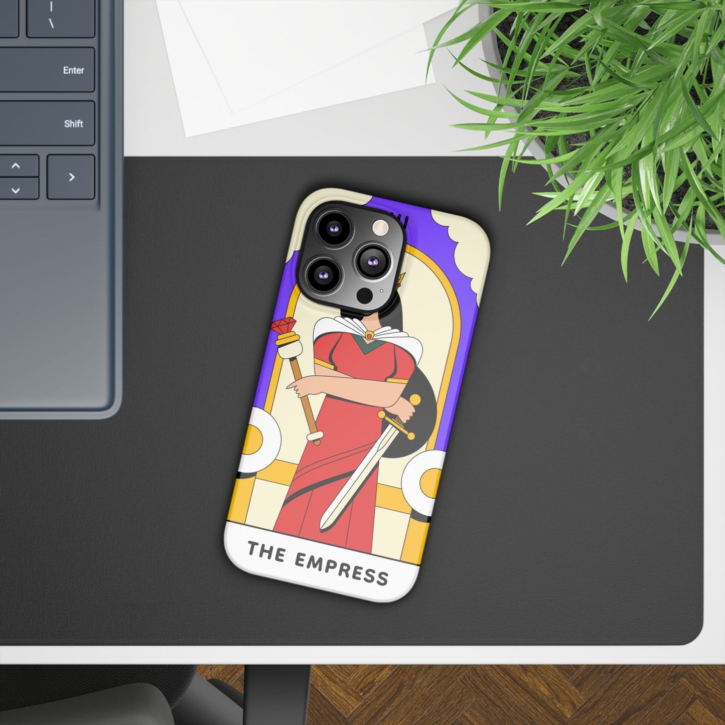 Tarot Empress Slim Phone Case — The Empress Card Design, Feminine Protective Phone Cover