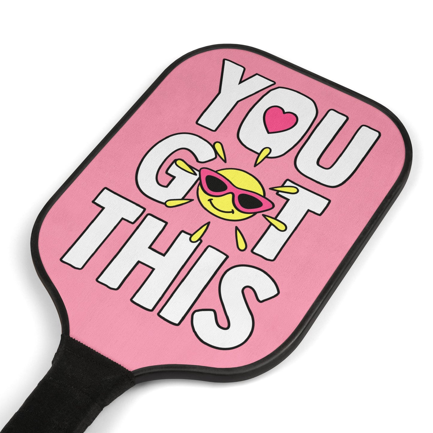 Pickleball Paddle Set - "You Got This" Pink Motivational Design (2 Pack with Balls)
