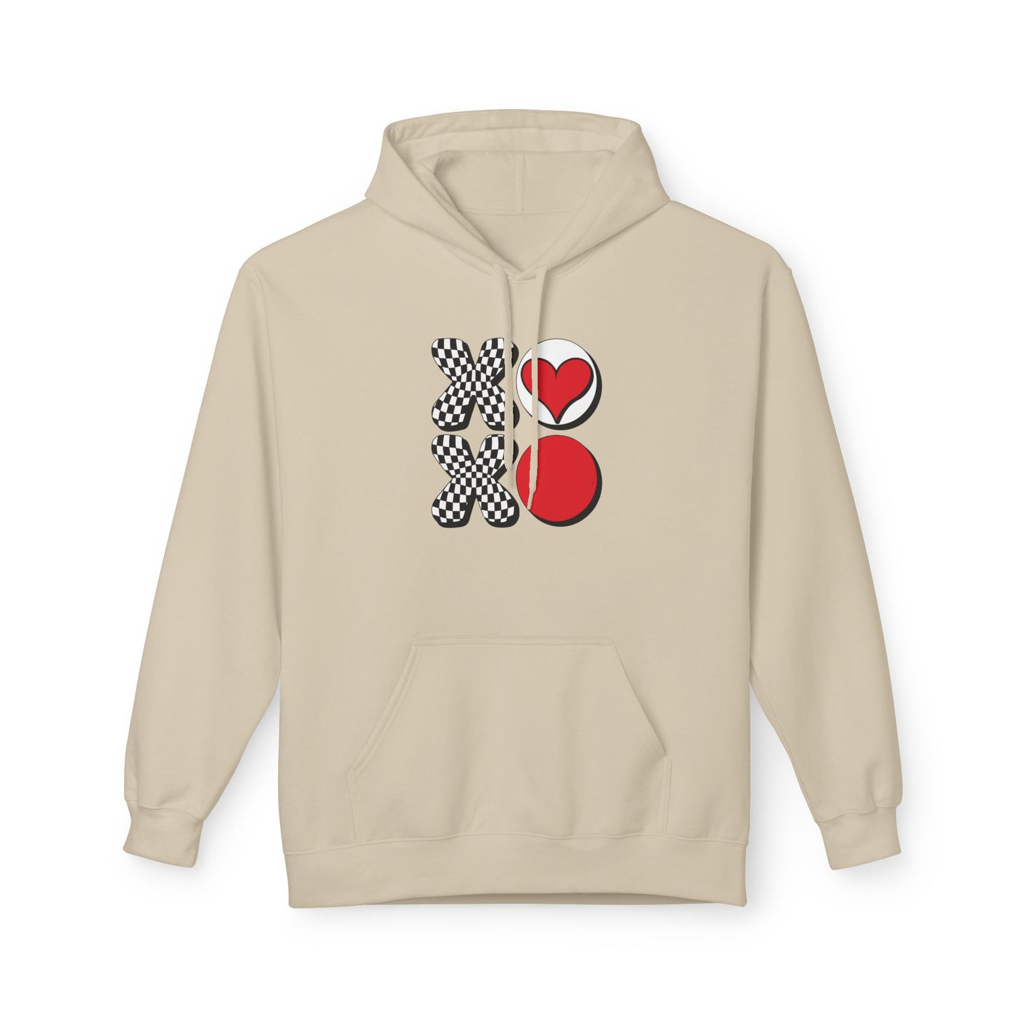 Hugs & Kisses Heart Hoodie — XOXO Checkerboard Love Pullover