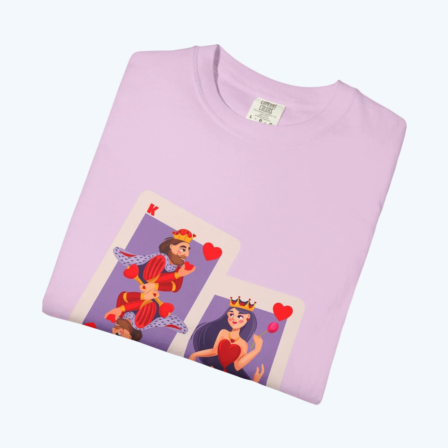 Playing Card Lovers T-Shirt — Queen & King of Hearts Graphic Tee