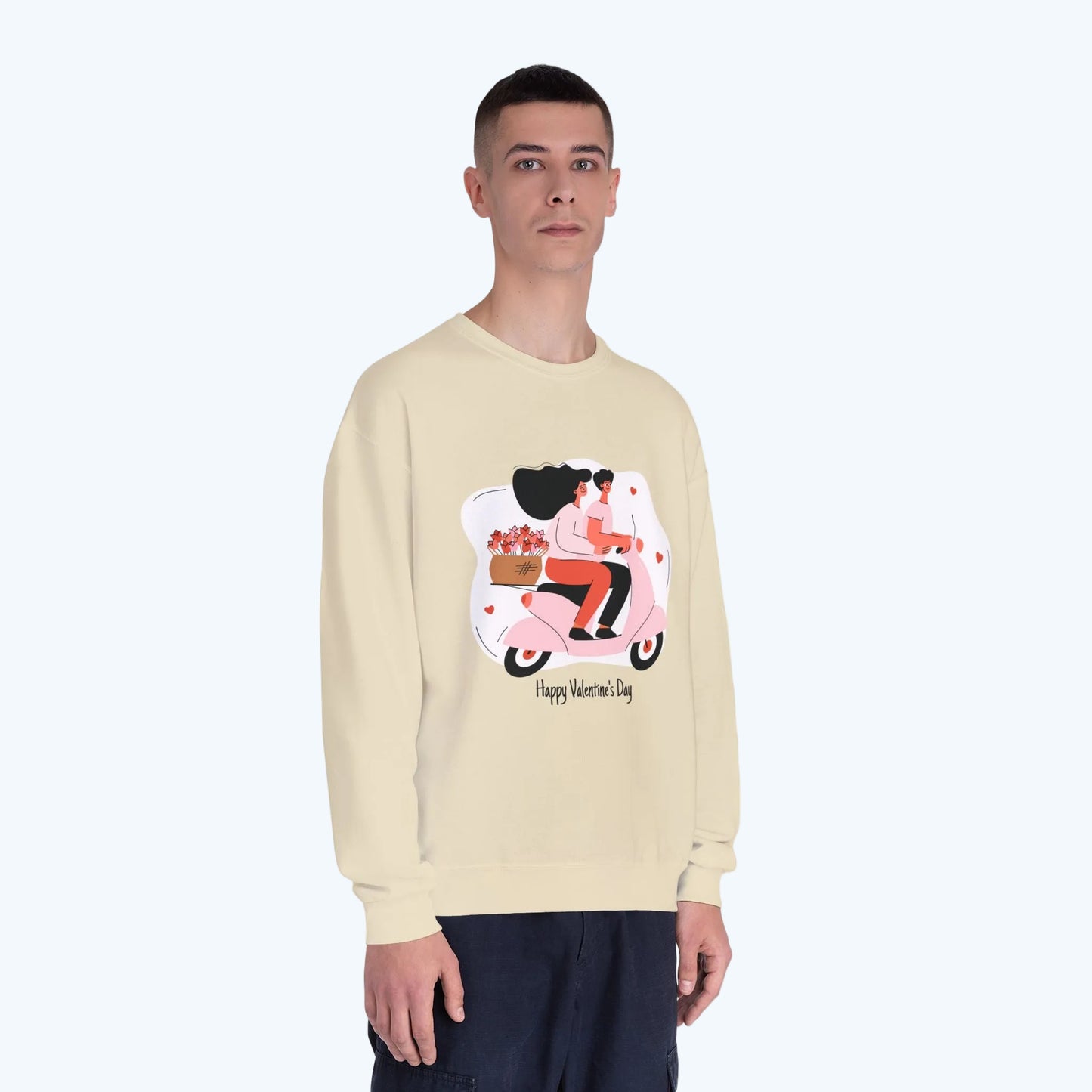 Valentine’s Day Couple Scooter Crewneck Sweatshirt