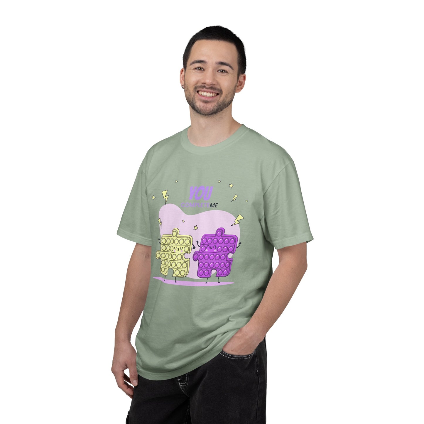 Puzzle Pop Fidget Tee — "You Complete Me" Cute Matching Puzzle Piece Shirt