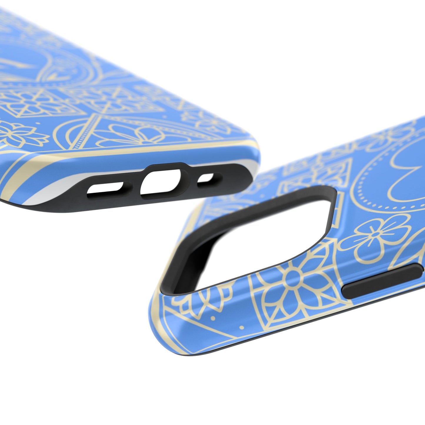 Monogram "K" Blue Floral Magnetic Phone Case — Impact-Resistant