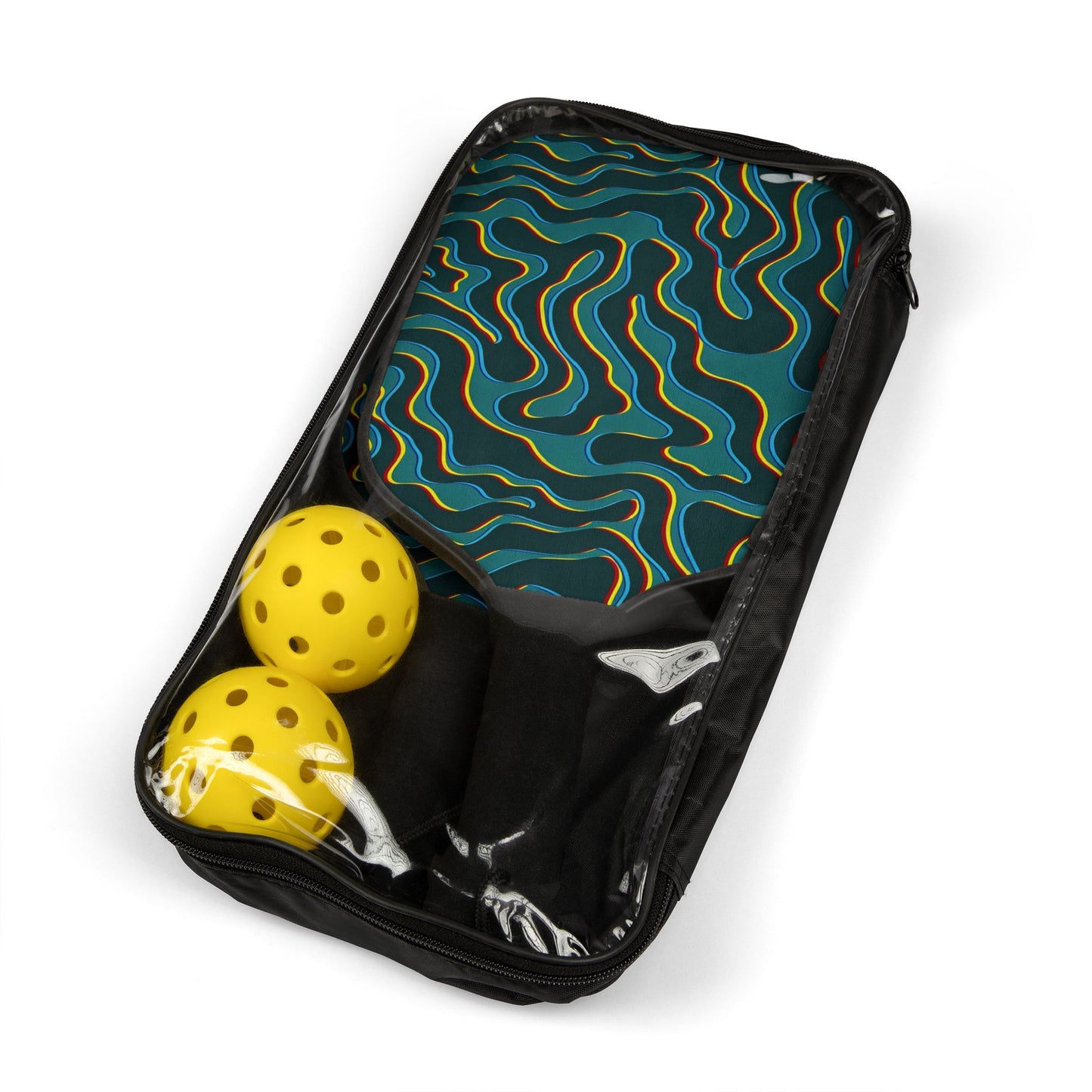 Camo Wave Pickleball Paddle Set — Retro Teal Pickleball Kit (2 Paddles + 2 Balls)