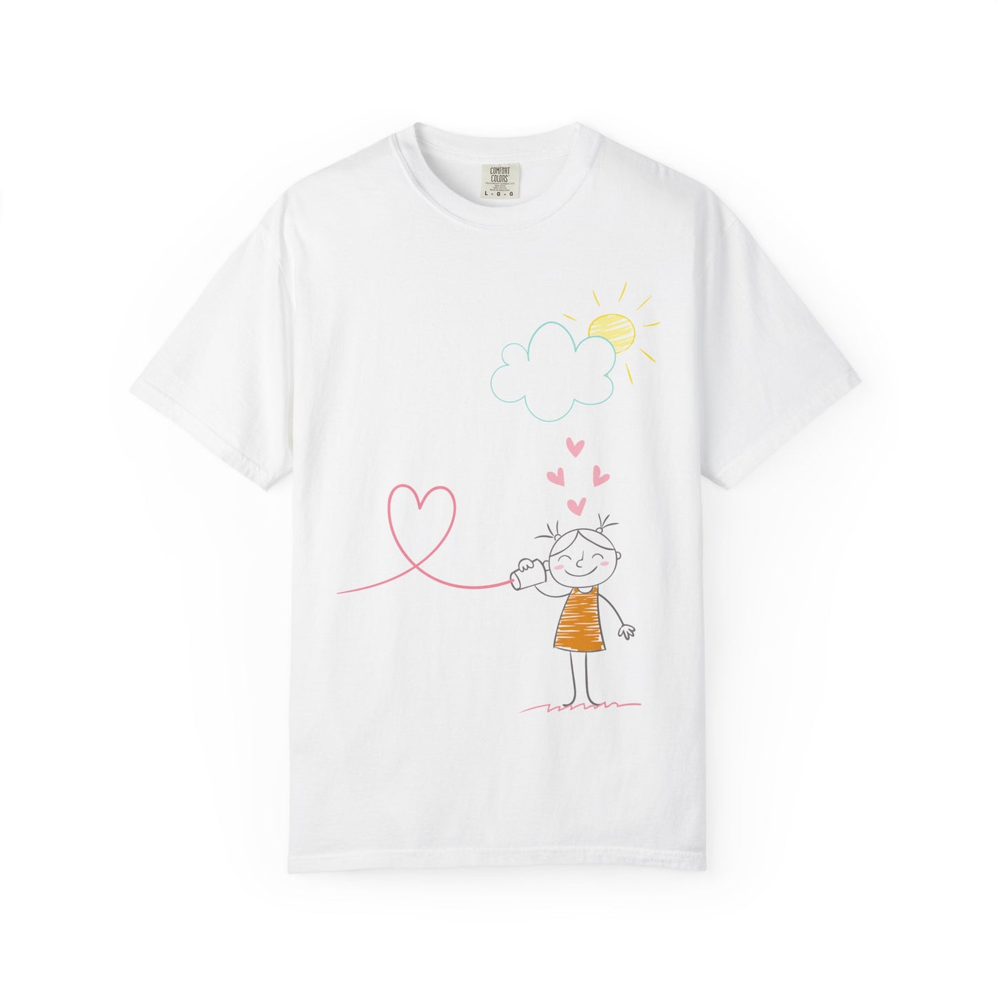 Kids Heart String T-Shirt — Cute Doodle Love Graphic Tee
