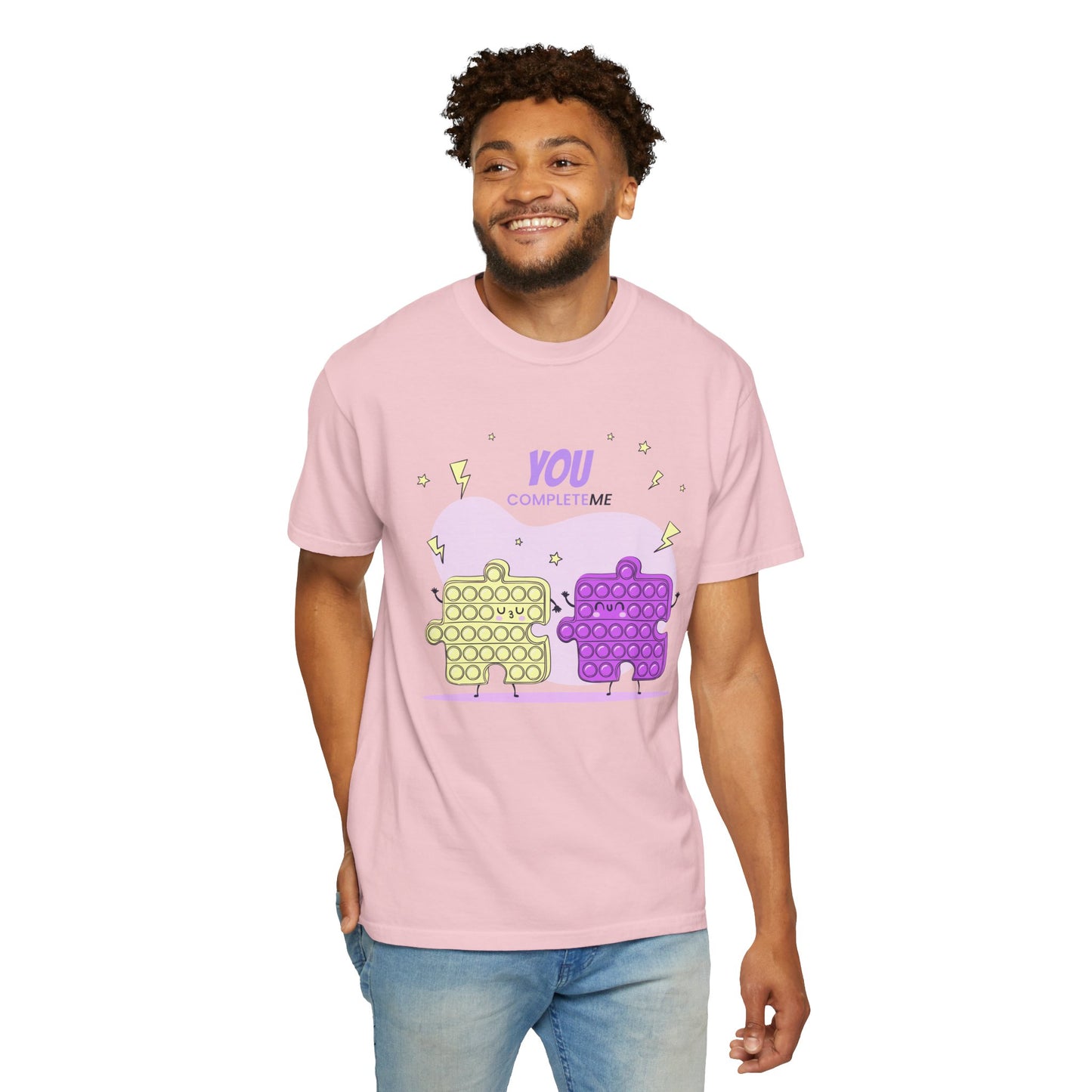 Puzzle Pop Fidget Tee — "You Complete Me" Cute Matching Puzzle Piece Shirt