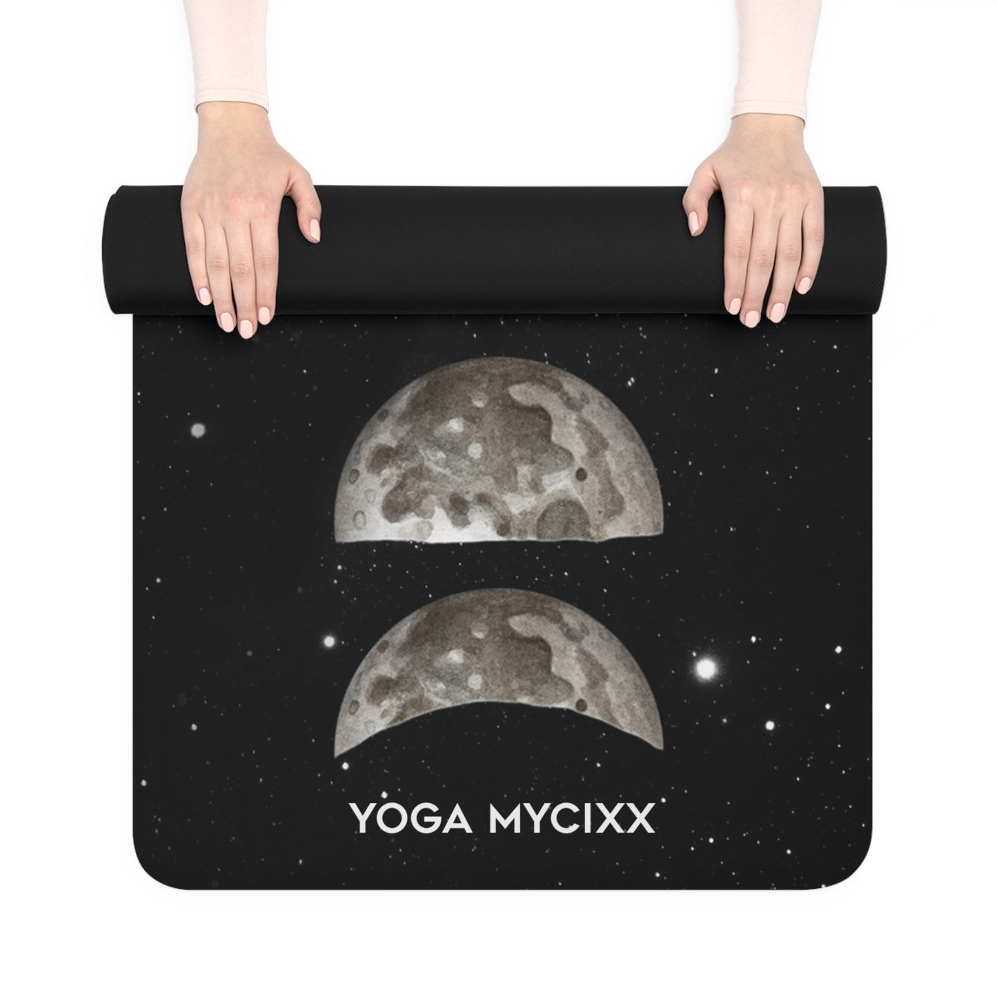 Moon Phase Rubber Yoga Mat — Celestial Lunar Flow Mat
