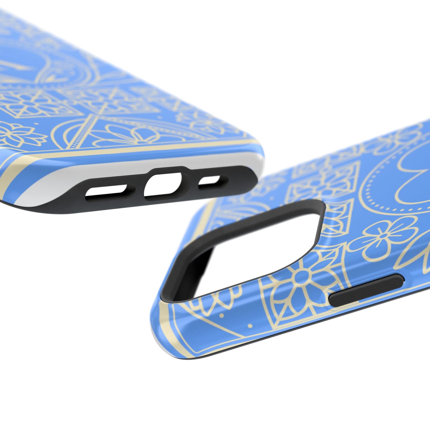 Monogram "K" Blue Floral Magnetic Phone Case — Impact-Resistant