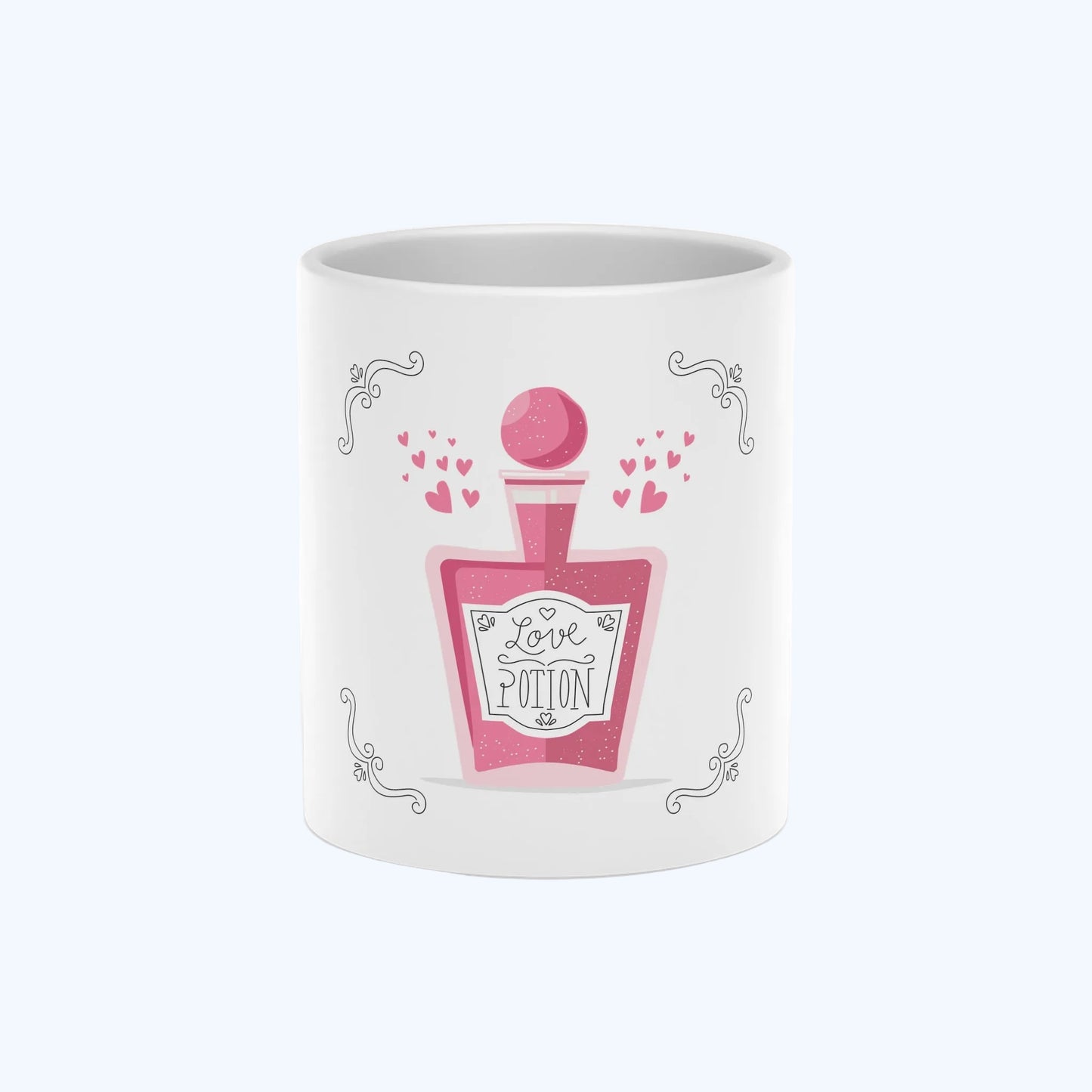 Love Potion Mug — Cute Pink Heart Bottle Coffee Cup (Valentine’s Gift)