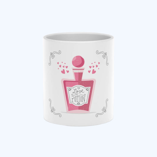 Love Potion Mug — Cute Pink Heart Bottle Coffee Cup (Valentine’s Gift)