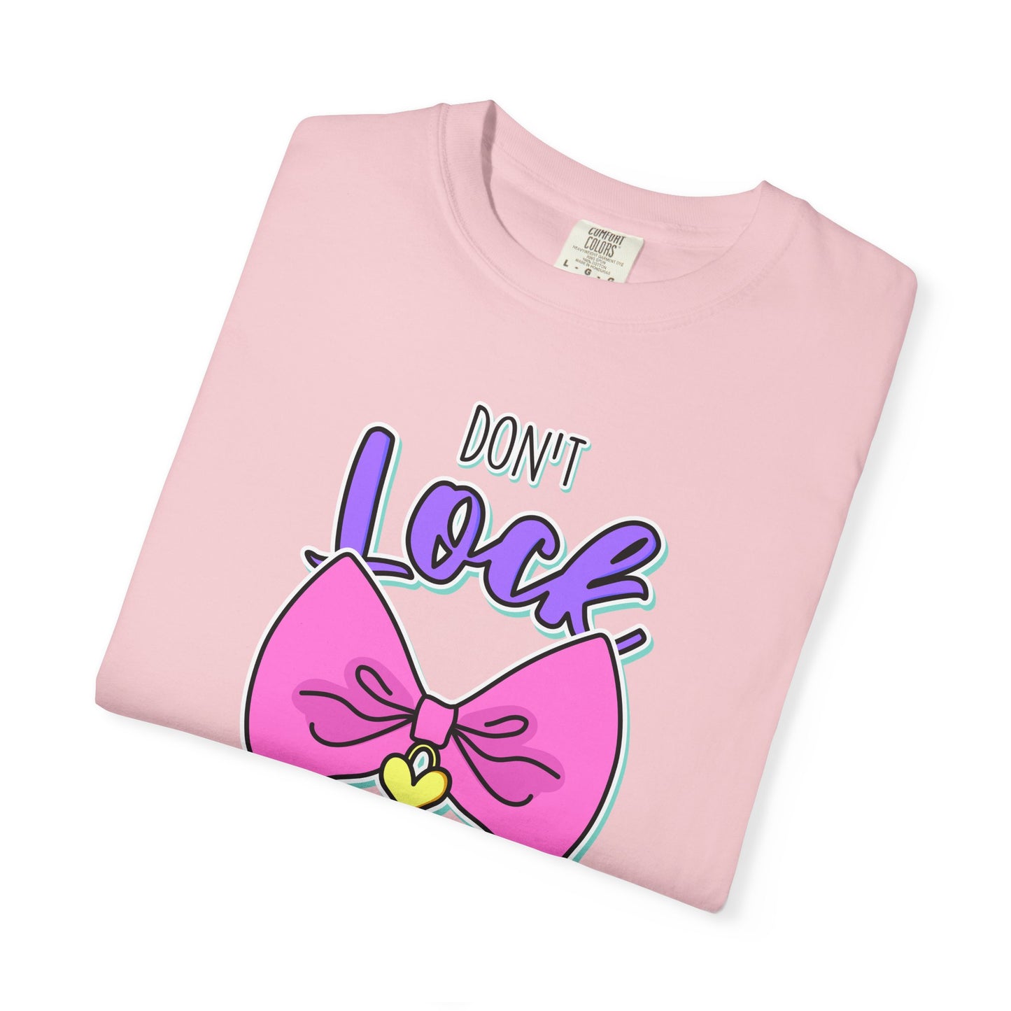 Don't Lock My Heart T-Shirt — Cute Pink Bow Graphic Tee