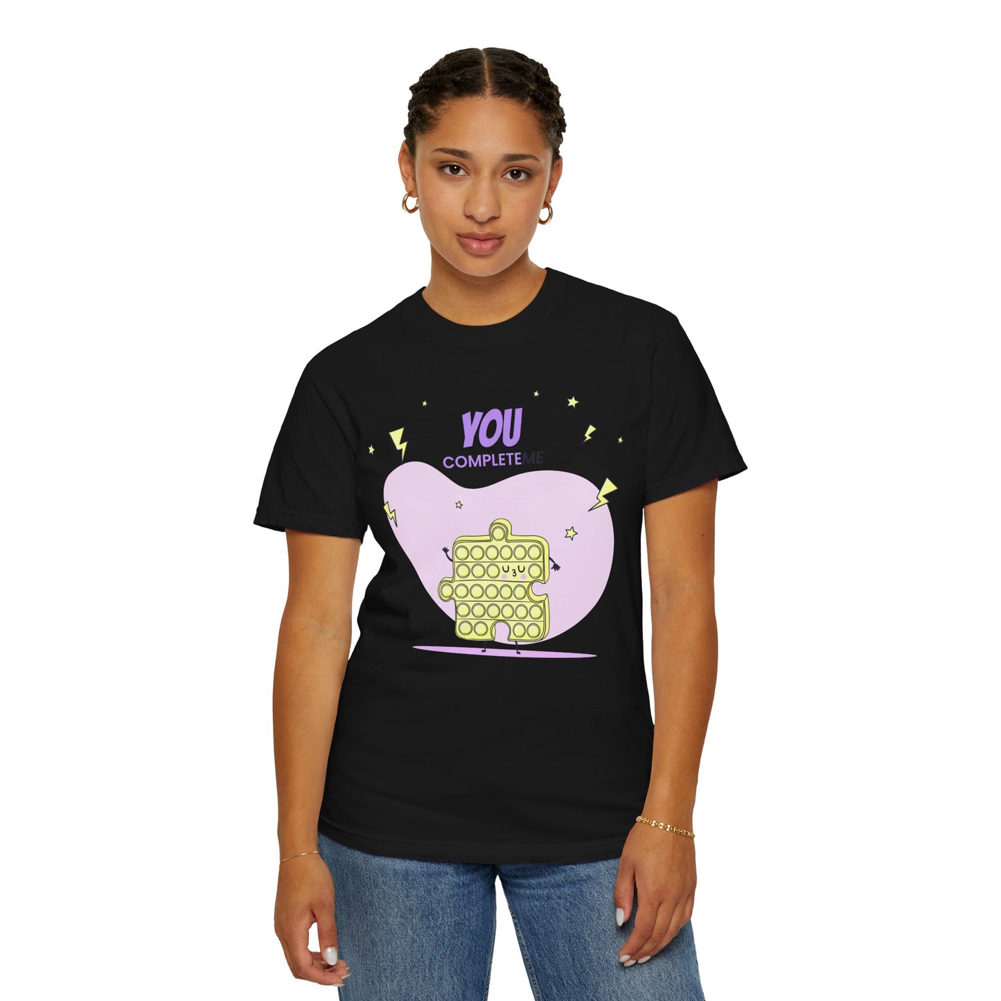 Pop It Puzzle T-Shirt — "You Complete Me" Cute Fidget Toy Graphic Tee