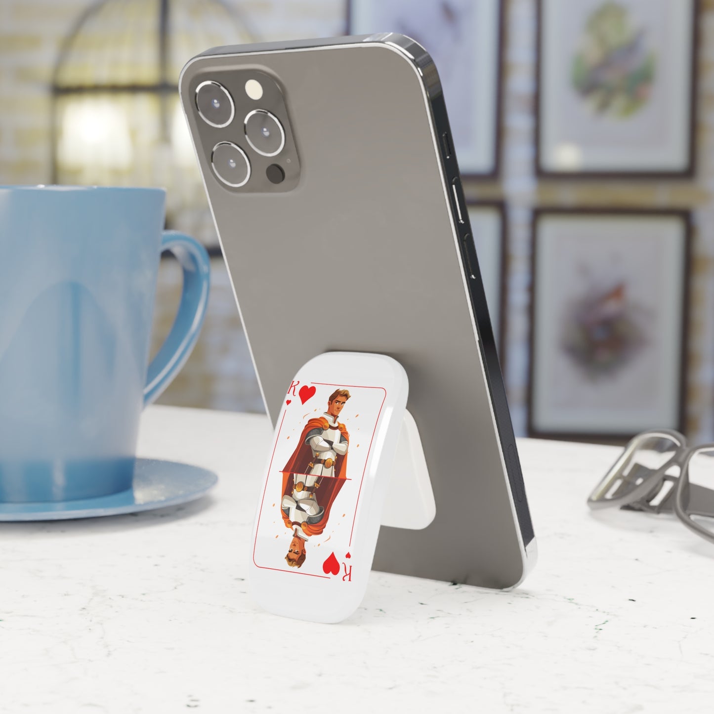 King of Hearts Phone Grip — Playing Card Prince Click-On Stand