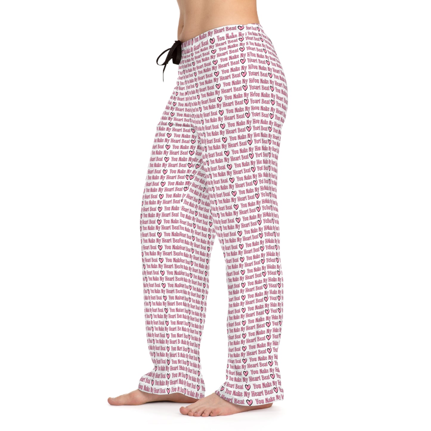 Women's 'Let's Stay Home' Cozy Pajama Pants - Pink All-Over Print