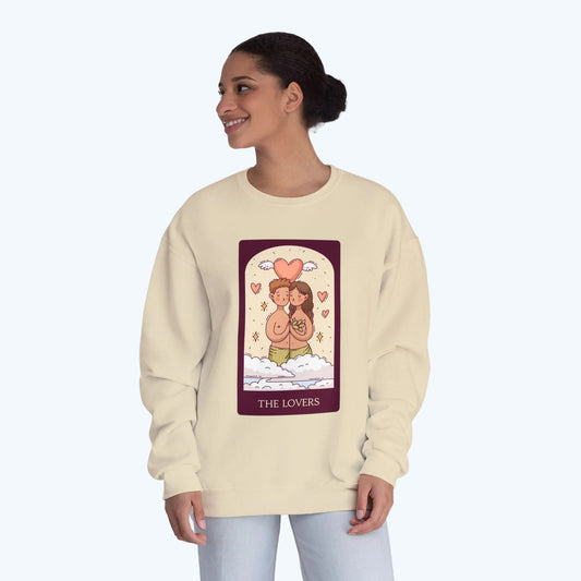Tarot 'The Lovers' Crewneck Sweatshirt — Cute Retro Love Card Design