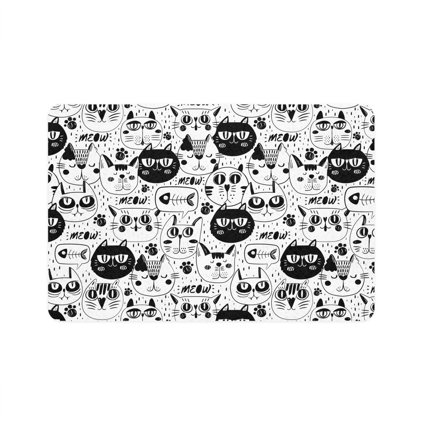 Cute Cat Design Pet Food Mat | Cat Lover Gift | Fun Animal Bowl Mat | Kittens Design | House Decor | Pet Accessories