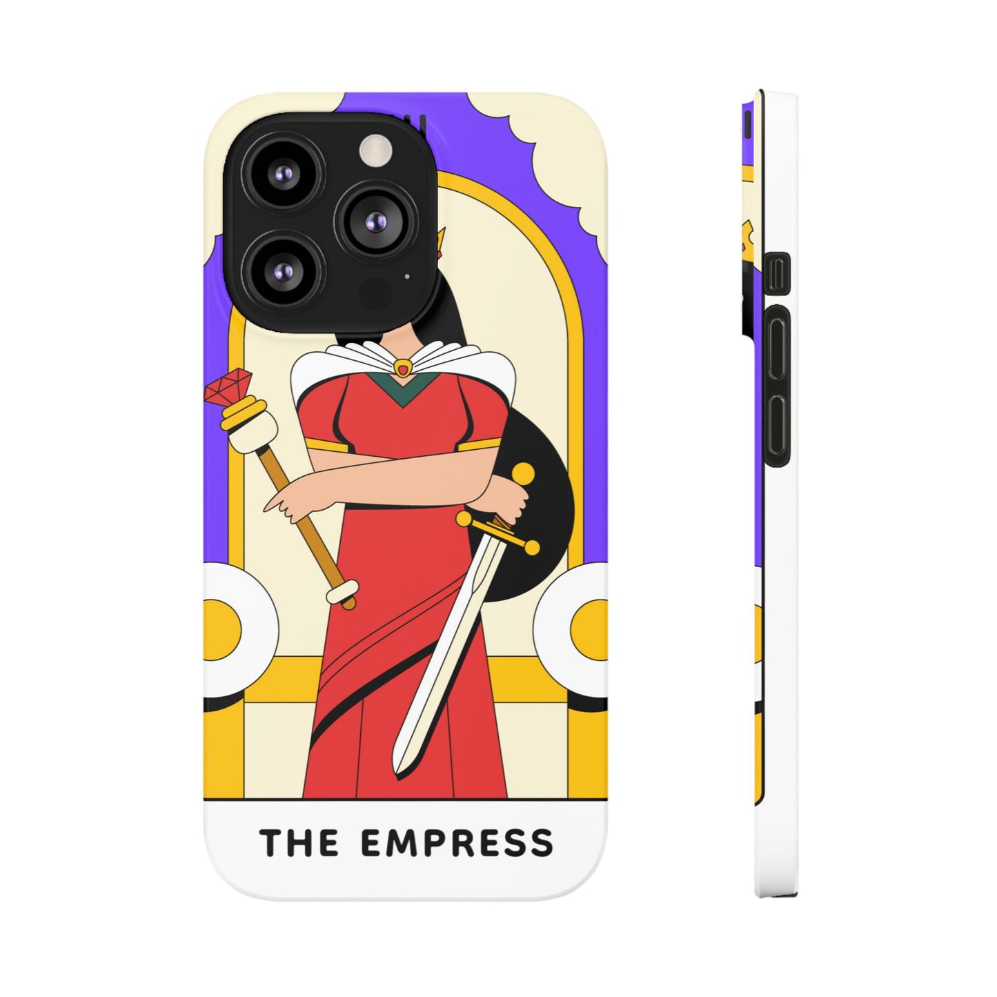 Tarot Empress Slim Phone Case — The Empress Card Design, Feminine Protective Phone Cover