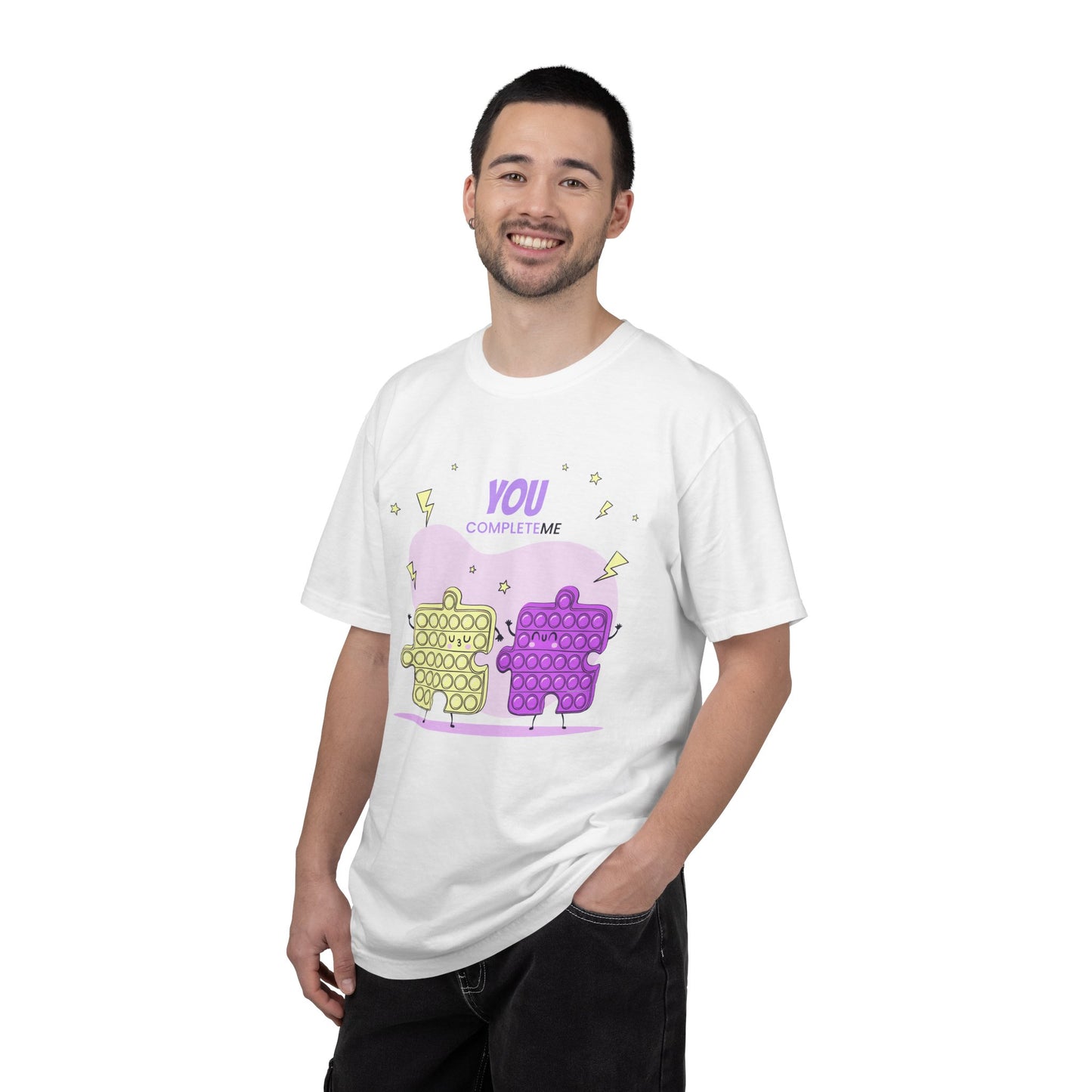 Puzzle Pop Fidget Tee — "You Complete Me" Cute Matching Puzzle Piece Shirt