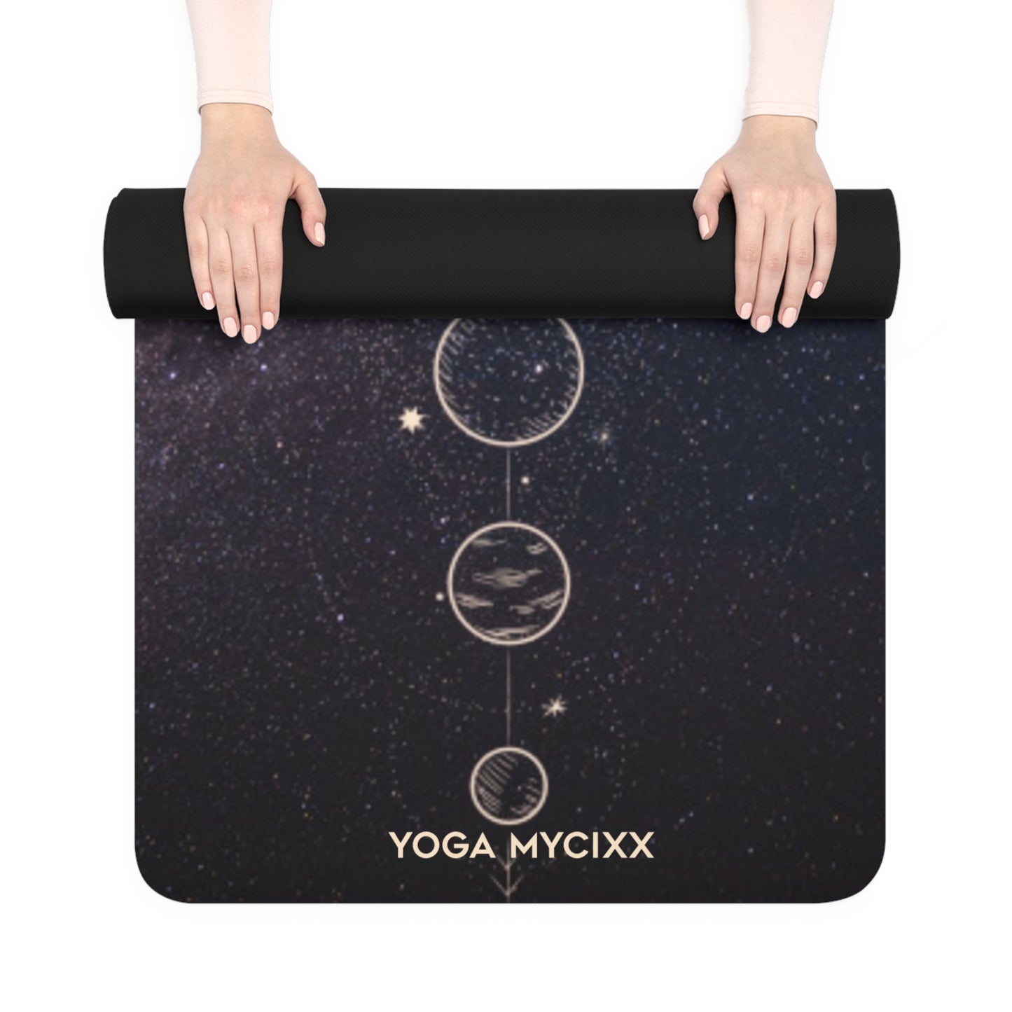 Galaxy Planets Rubber Yoga Mat — Cosmic Alignment Non-Slip Mat
