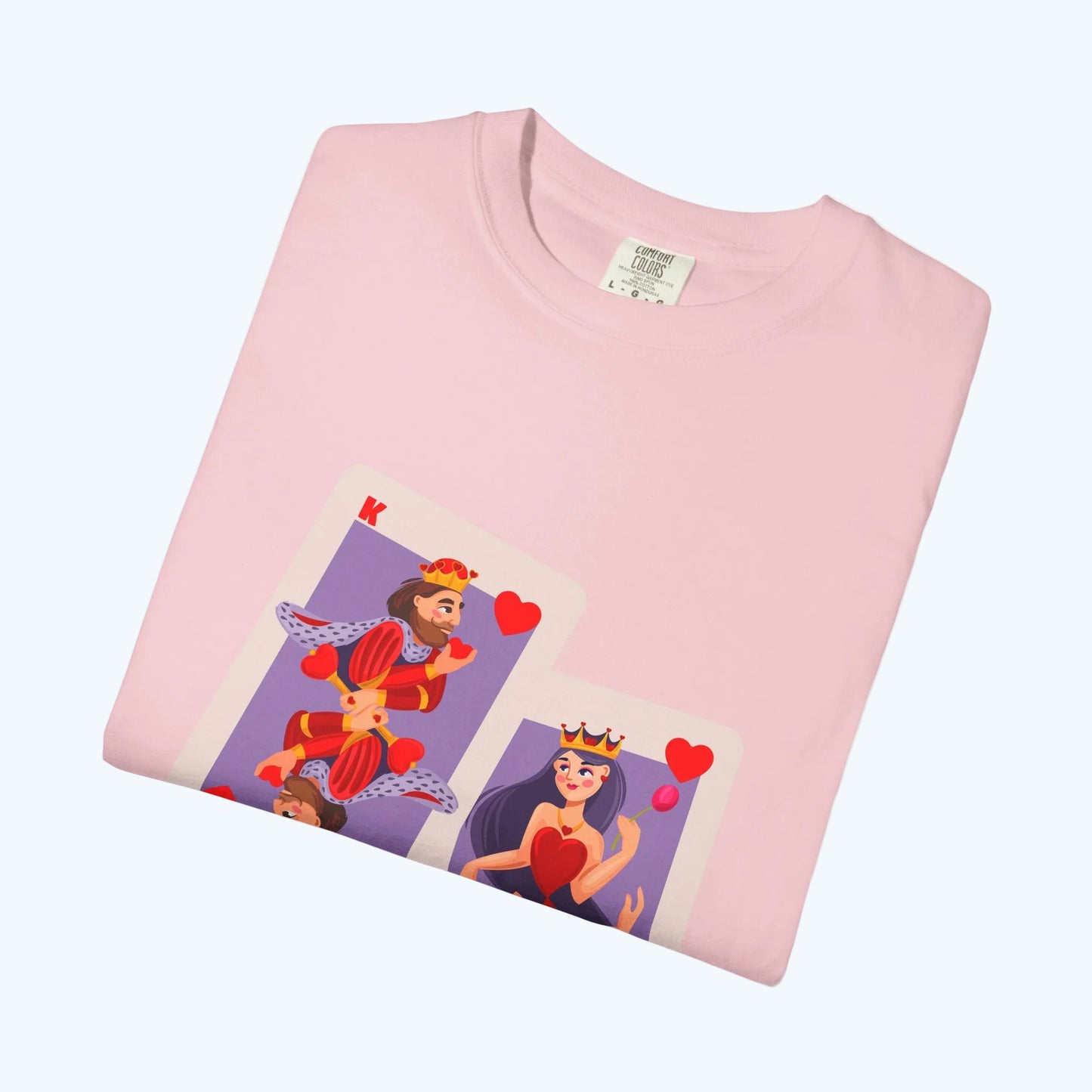 Playing Card Lovers T-Shirt — Queen & King of Hearts Graphic Tee