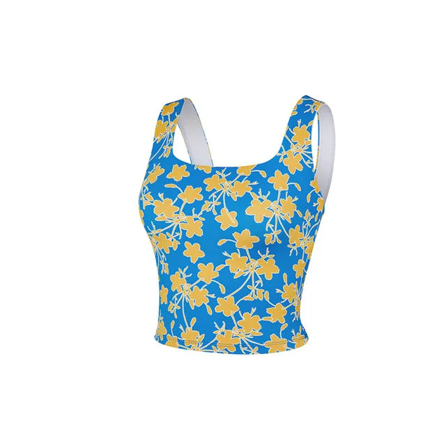 Yoga Tank Top Women's Built-in Chest Cushion Comfortable and Breathable Back Sports Bra Gym Training Running Top