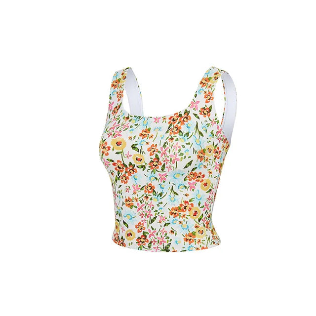 Yoga Tank Top Women's Built-in Chest Cushion Comfortable and Breathable Back Sports Bra Gym Training Running Top